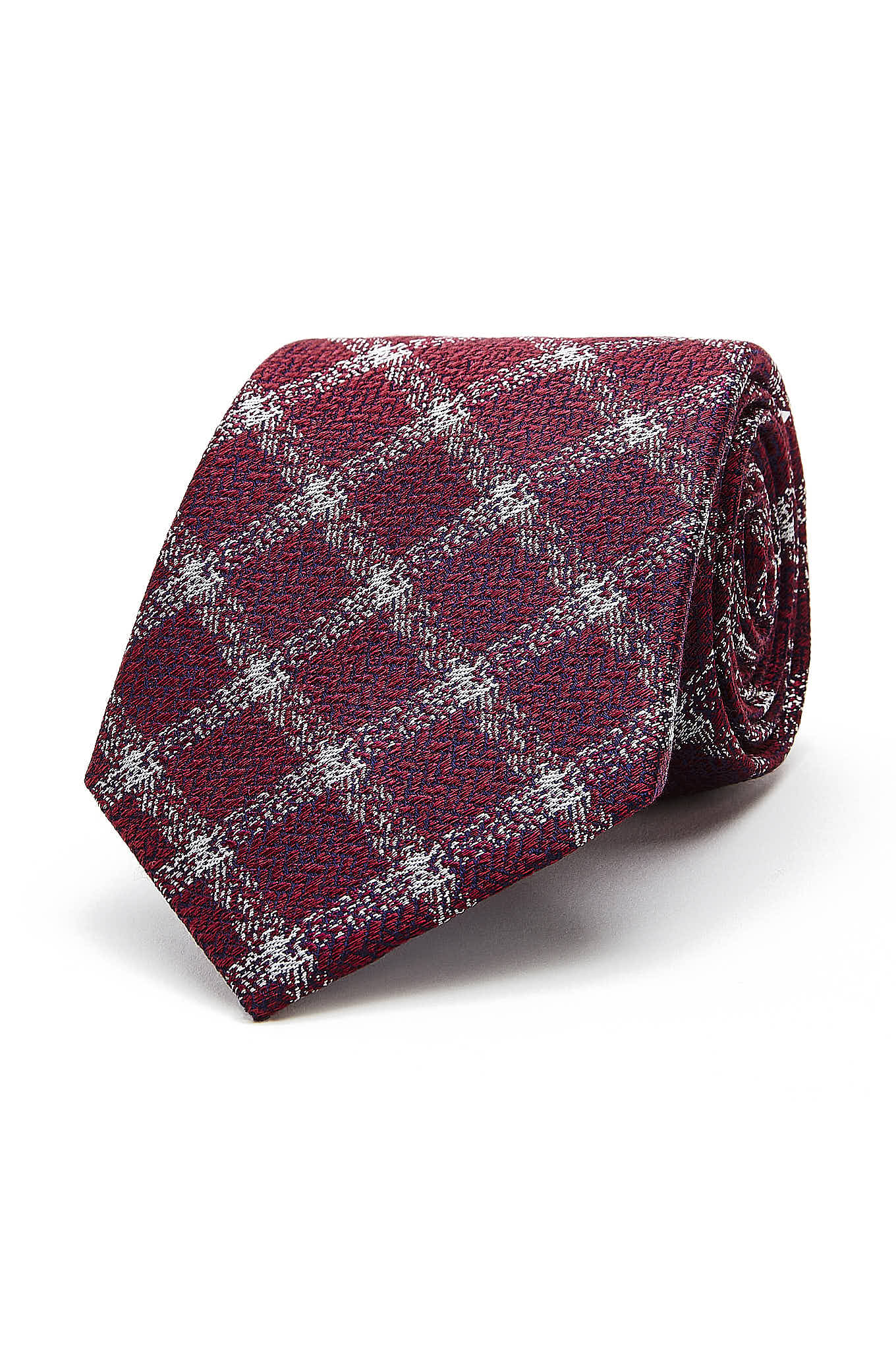 Checkered Pattern Tie 100% Silk 8cm