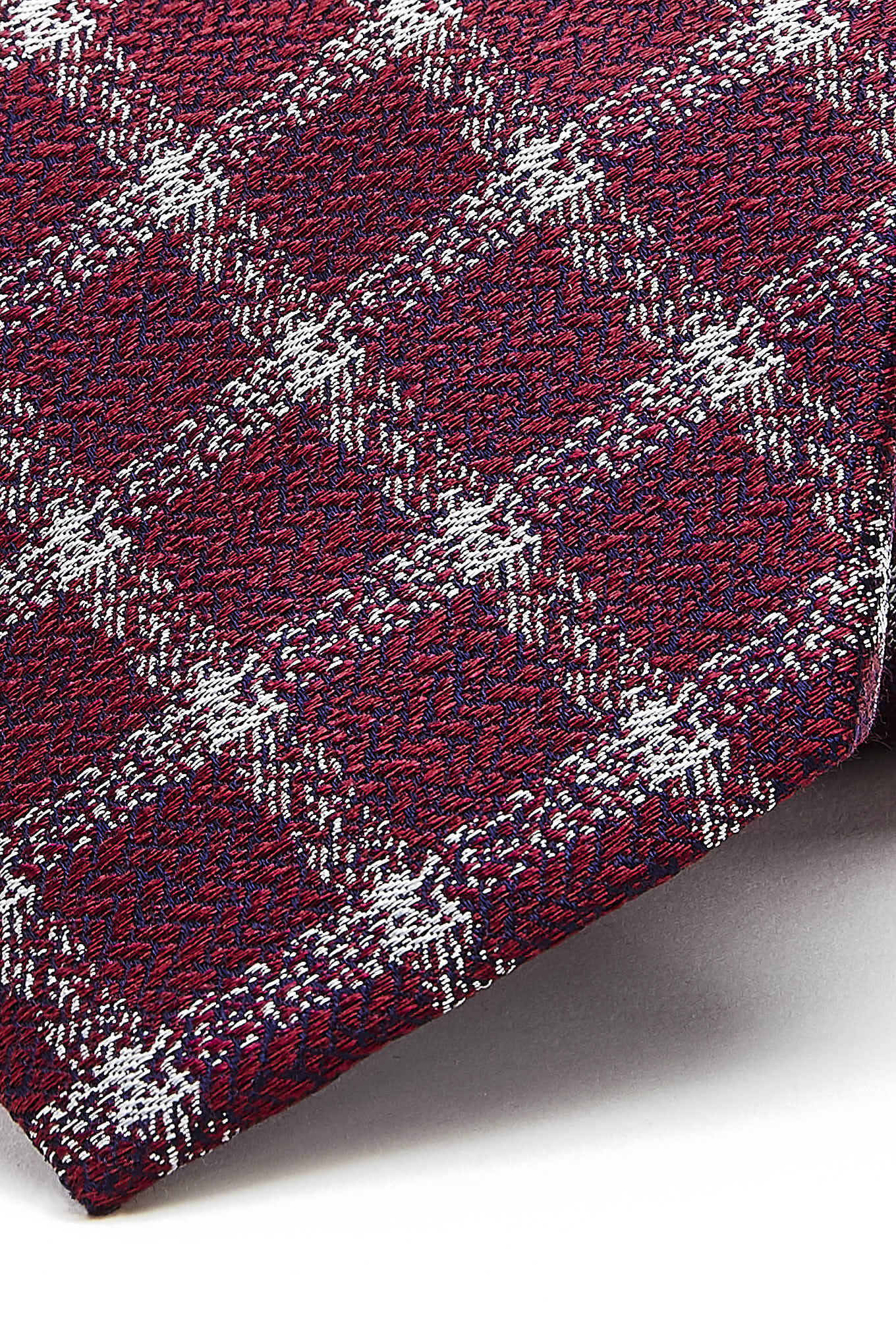 Checkered Pattern Tie 100% Silk 8cm - Image 2