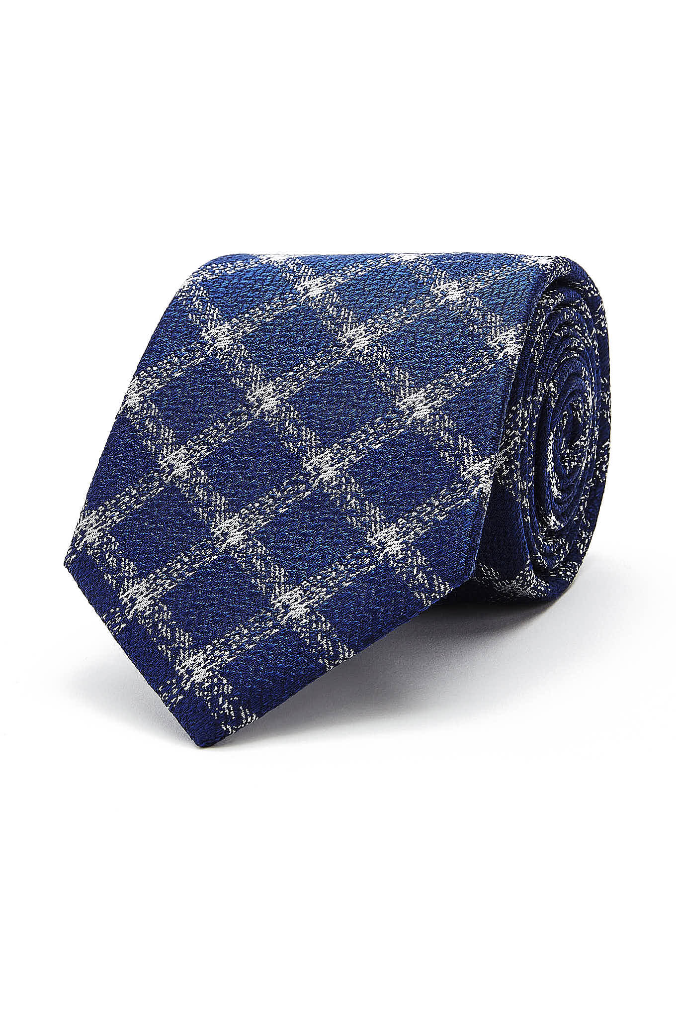 Checkered Pattern Tie 100% Silk 8cm - Image 3