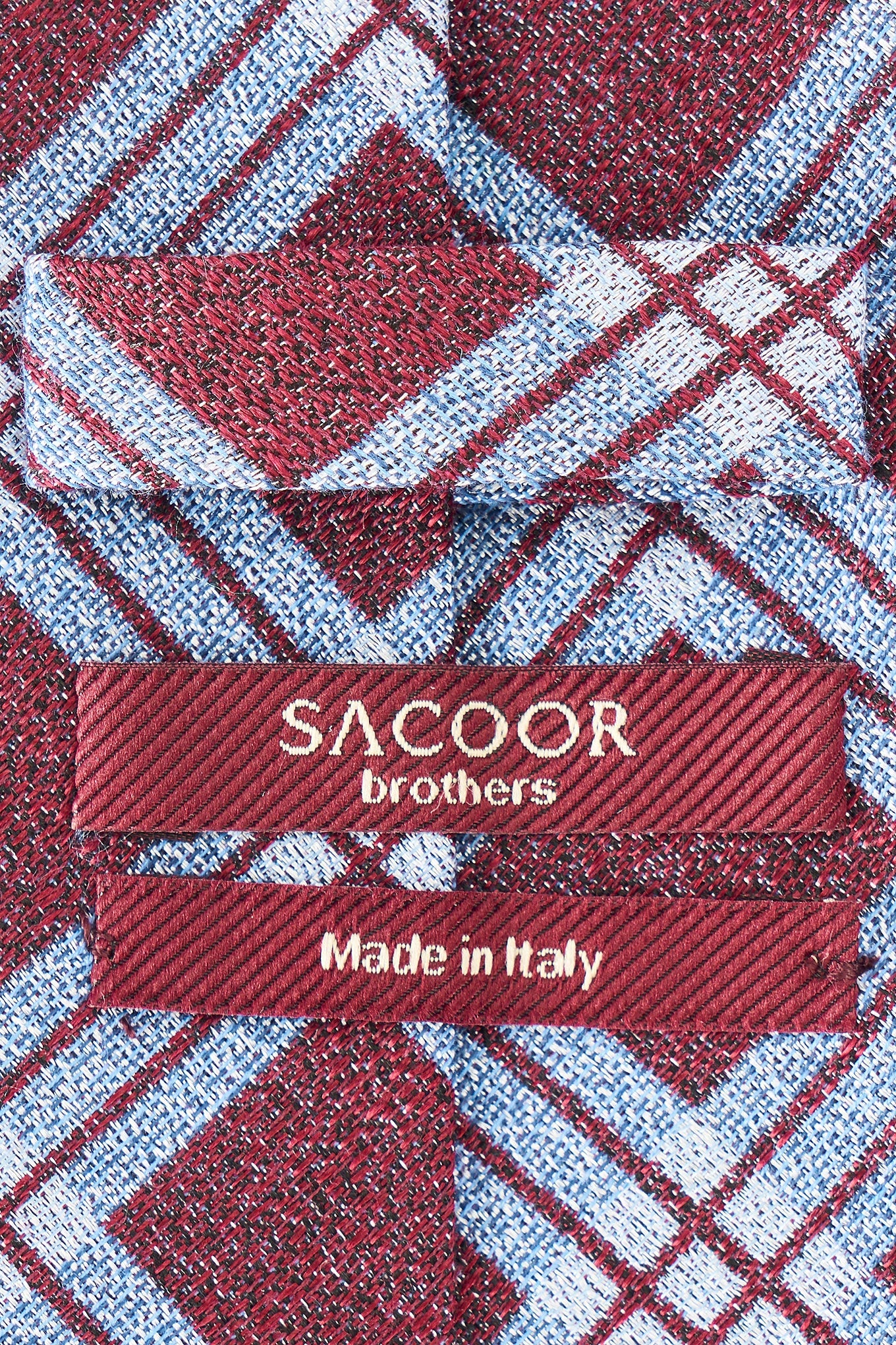Checkered Pattern Tie 100% Silk 8cm - Image 2