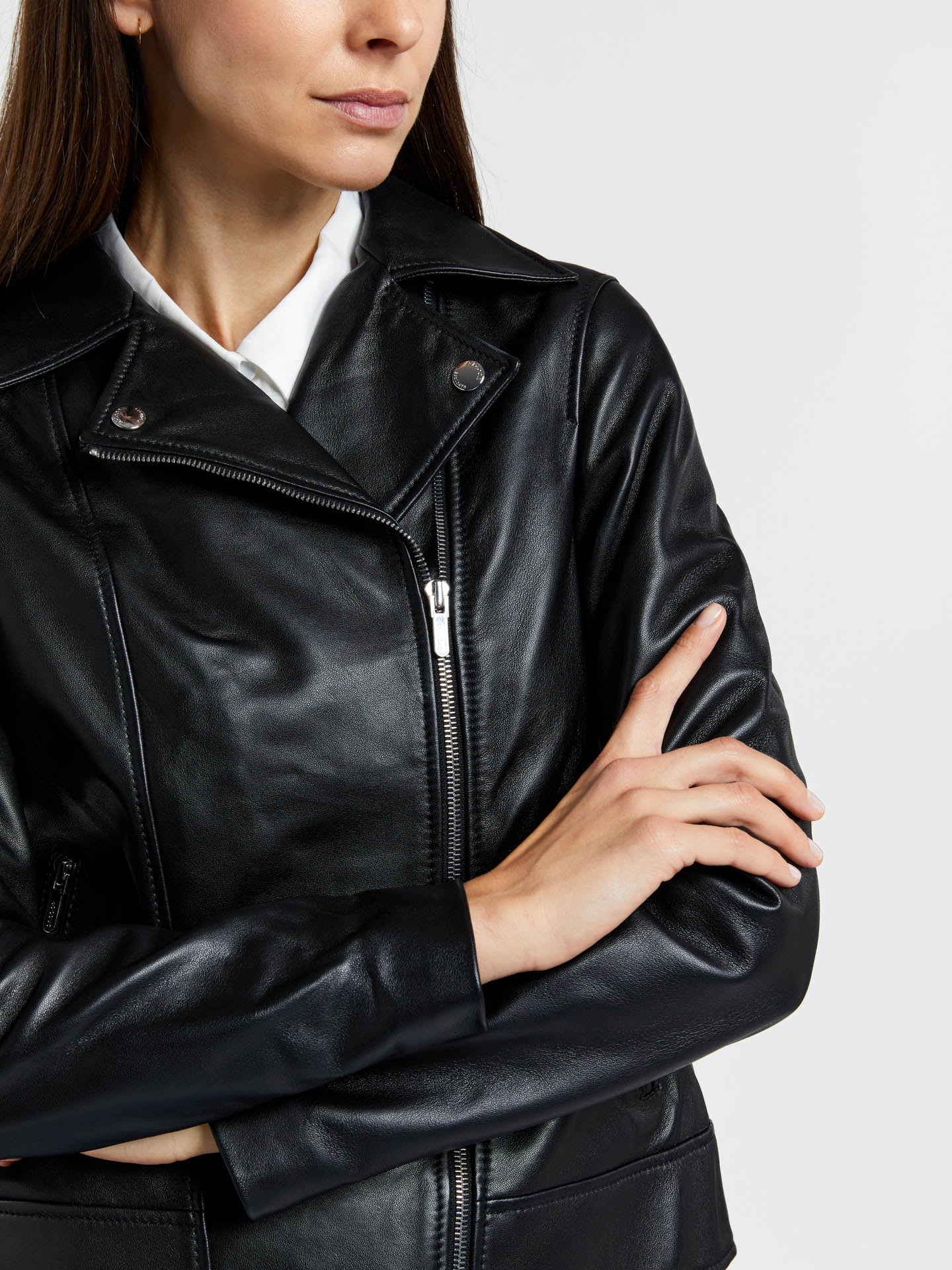 Classic biker leather jacket - Image 5