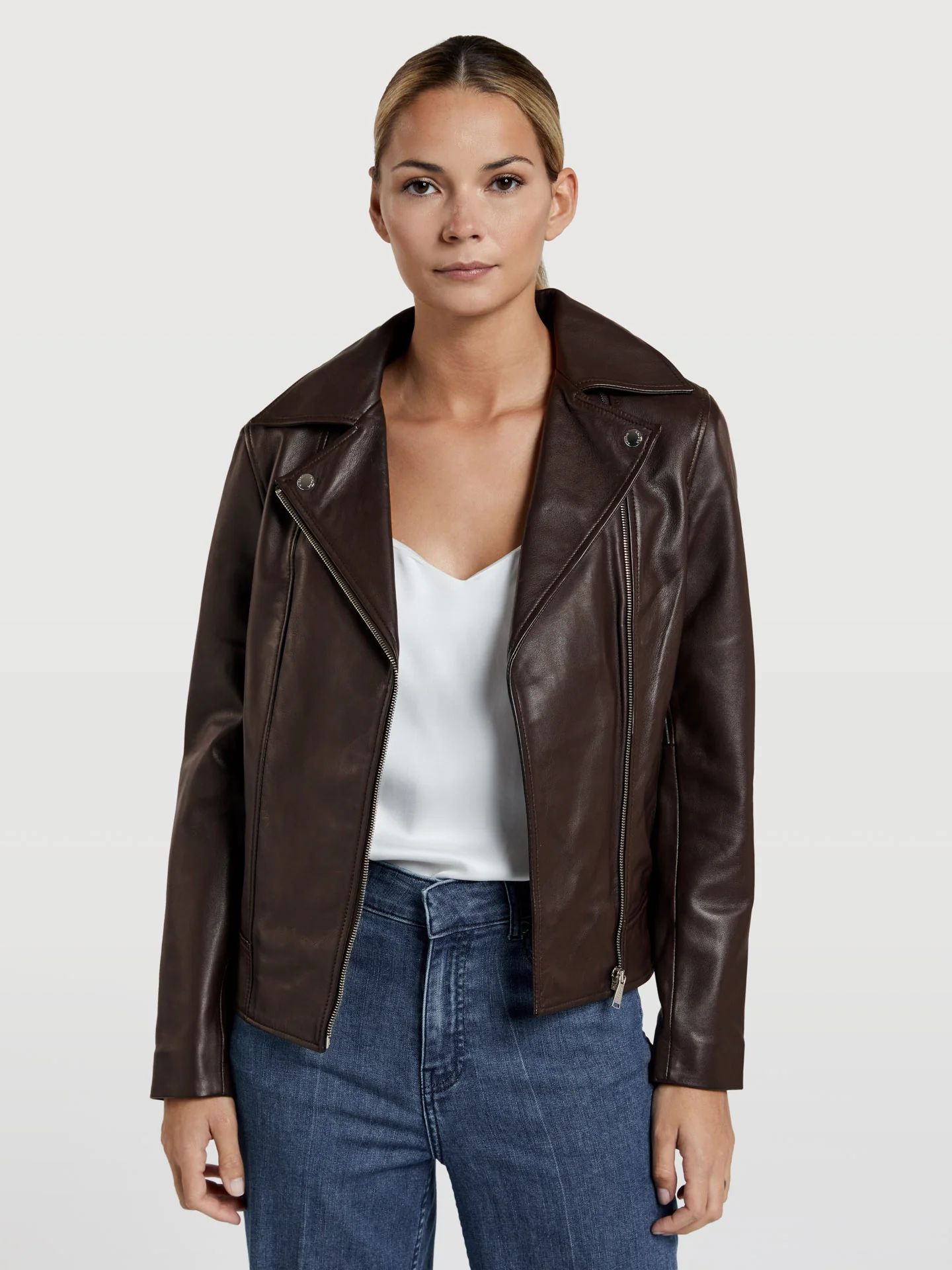 Classic biker leather jacket - Image 6