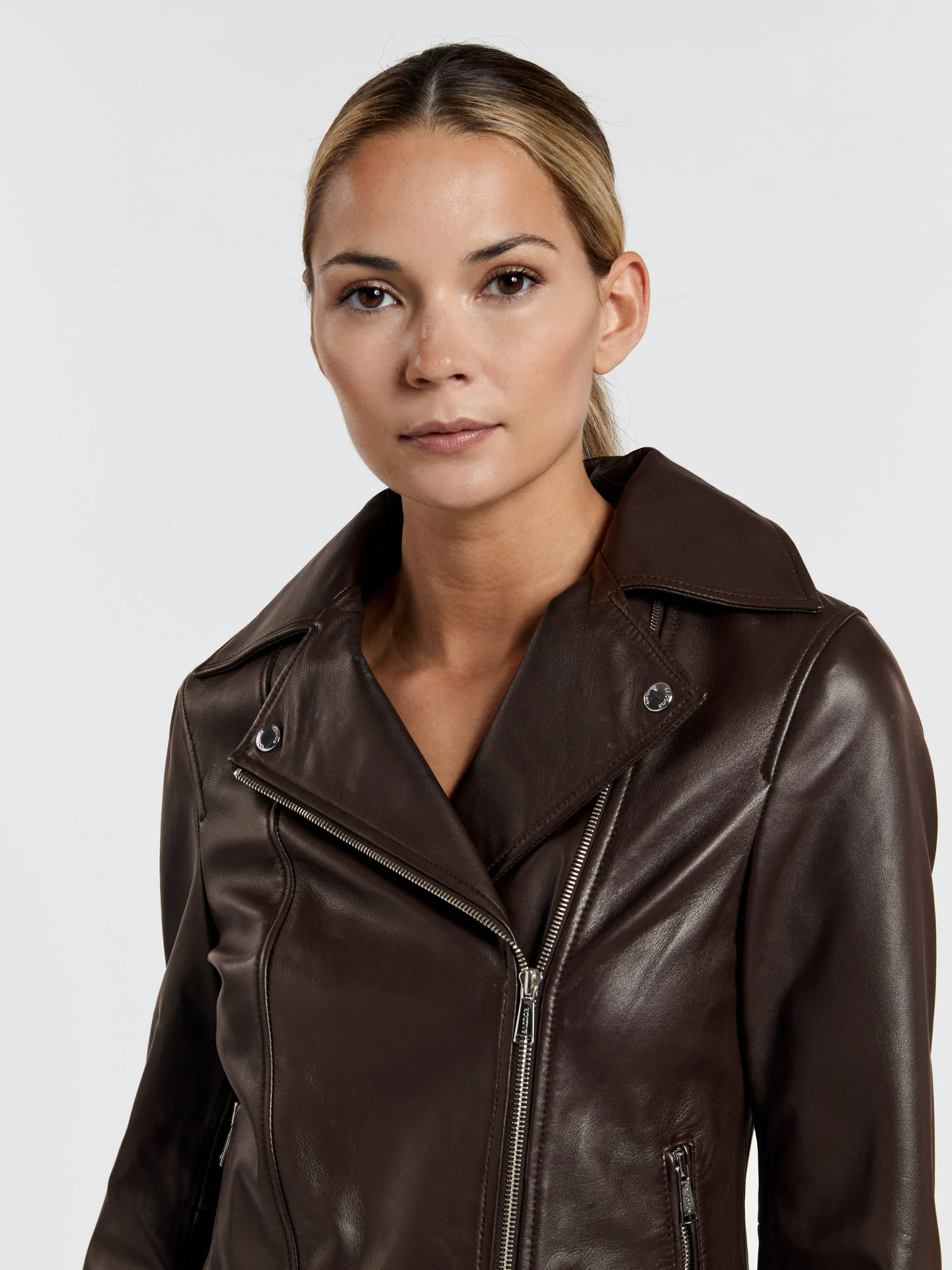 Classic biker leather jacket - Image 8