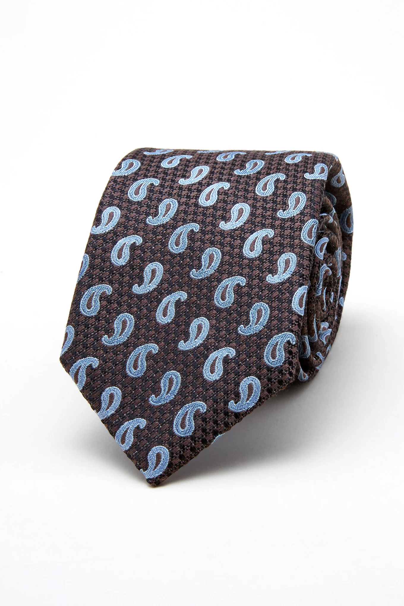 Cornucopia Pattern Tie Silk and Wool Blend 7,5cm - Image 3
