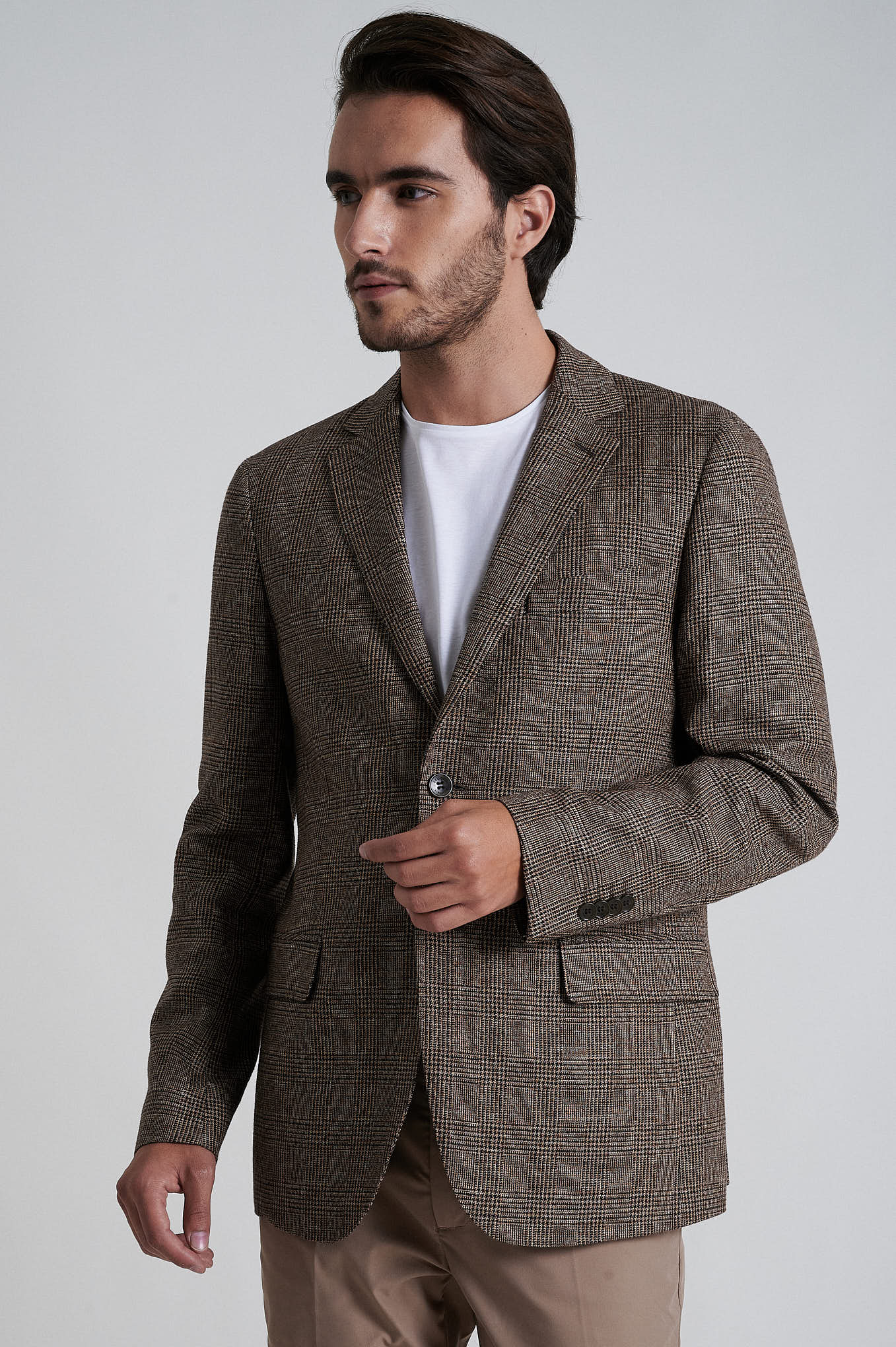 Cotton linen blazer slim fit - Image 5