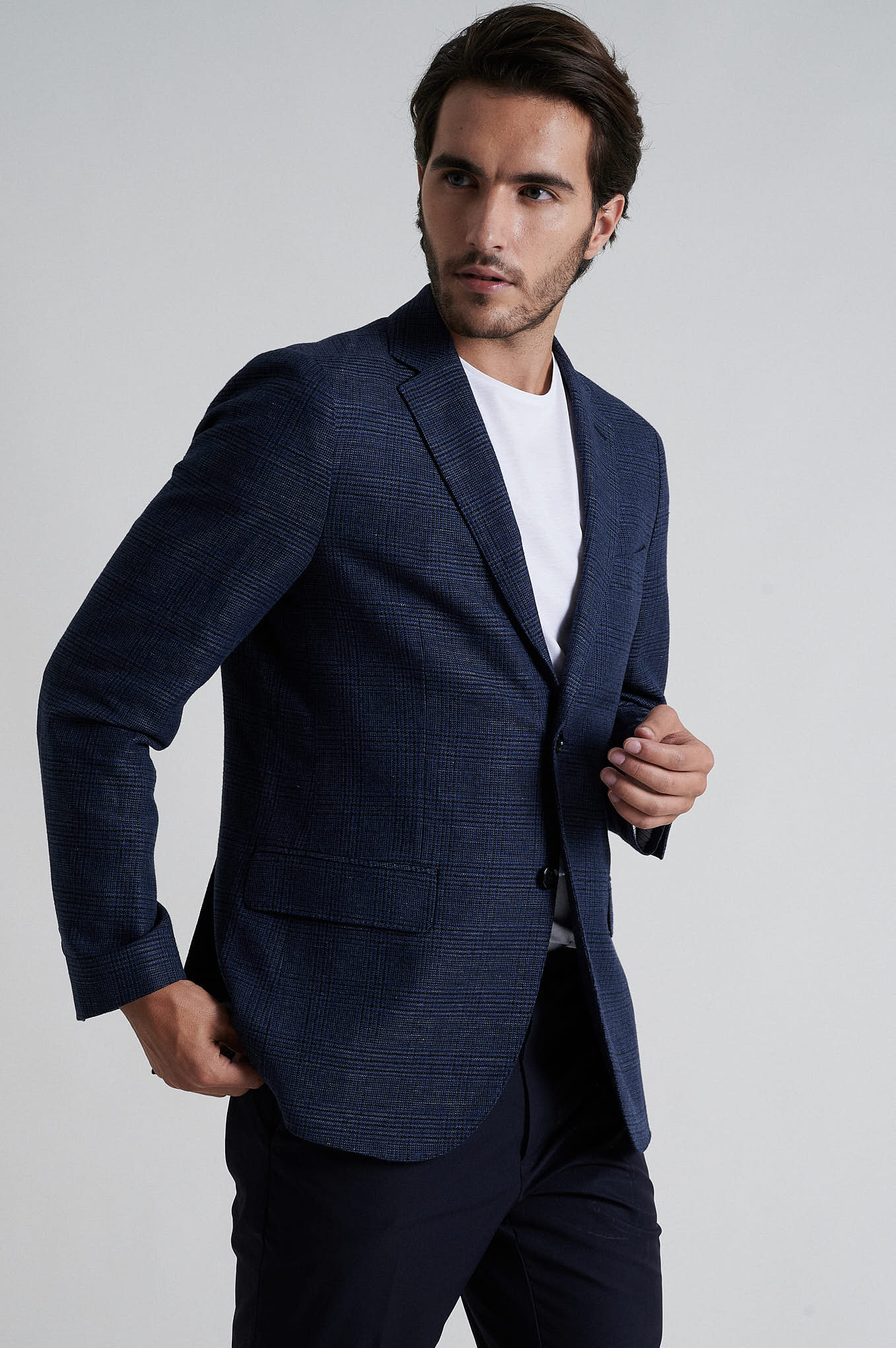 Cotton linen blazer slim fit - Image 9