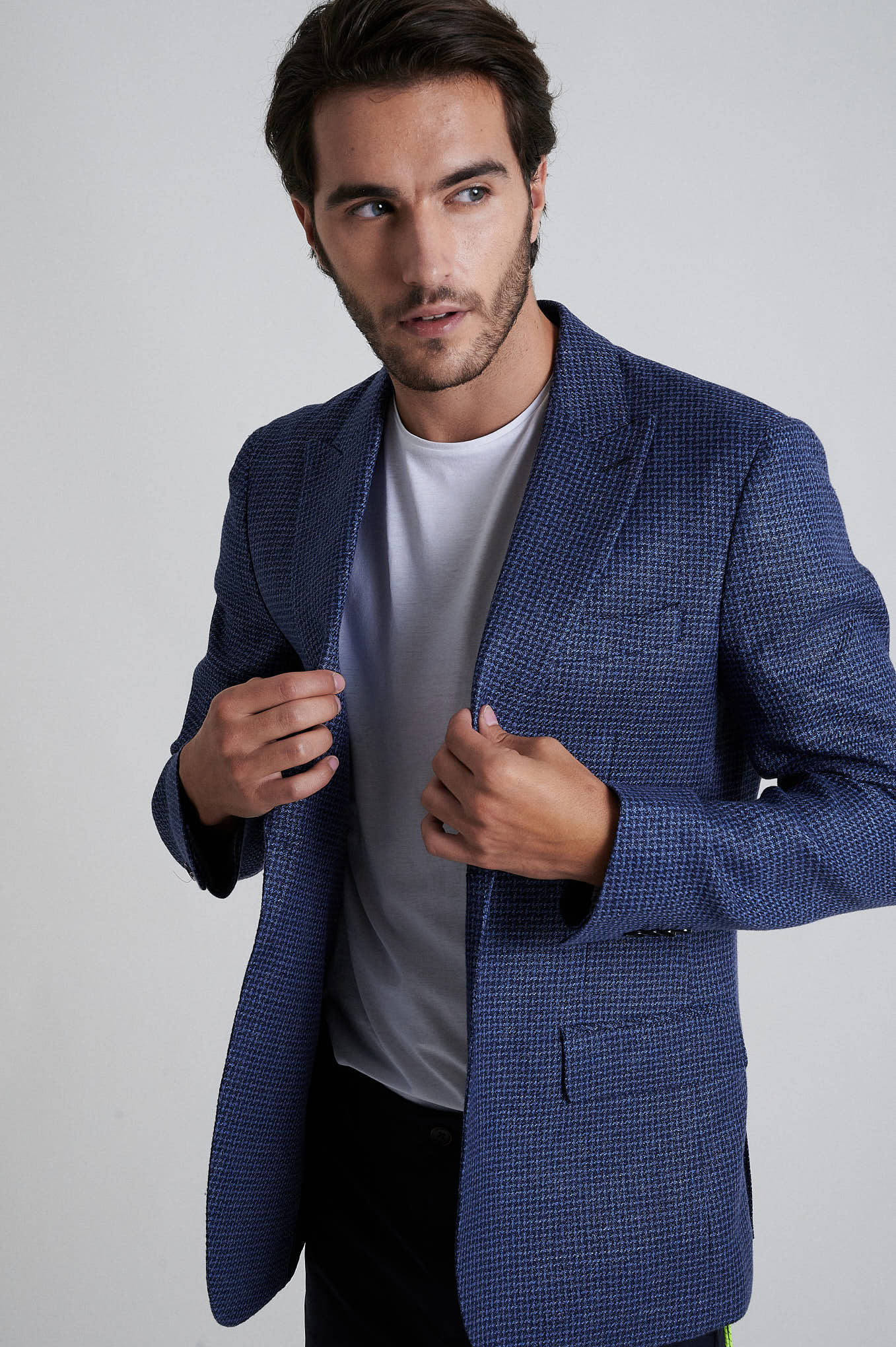 Cotton linen blazer slim fit - Image 3