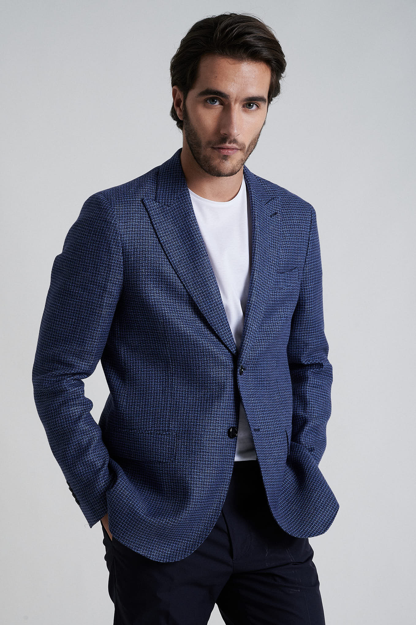 Cotton linen blazer slim fit - Image 7
