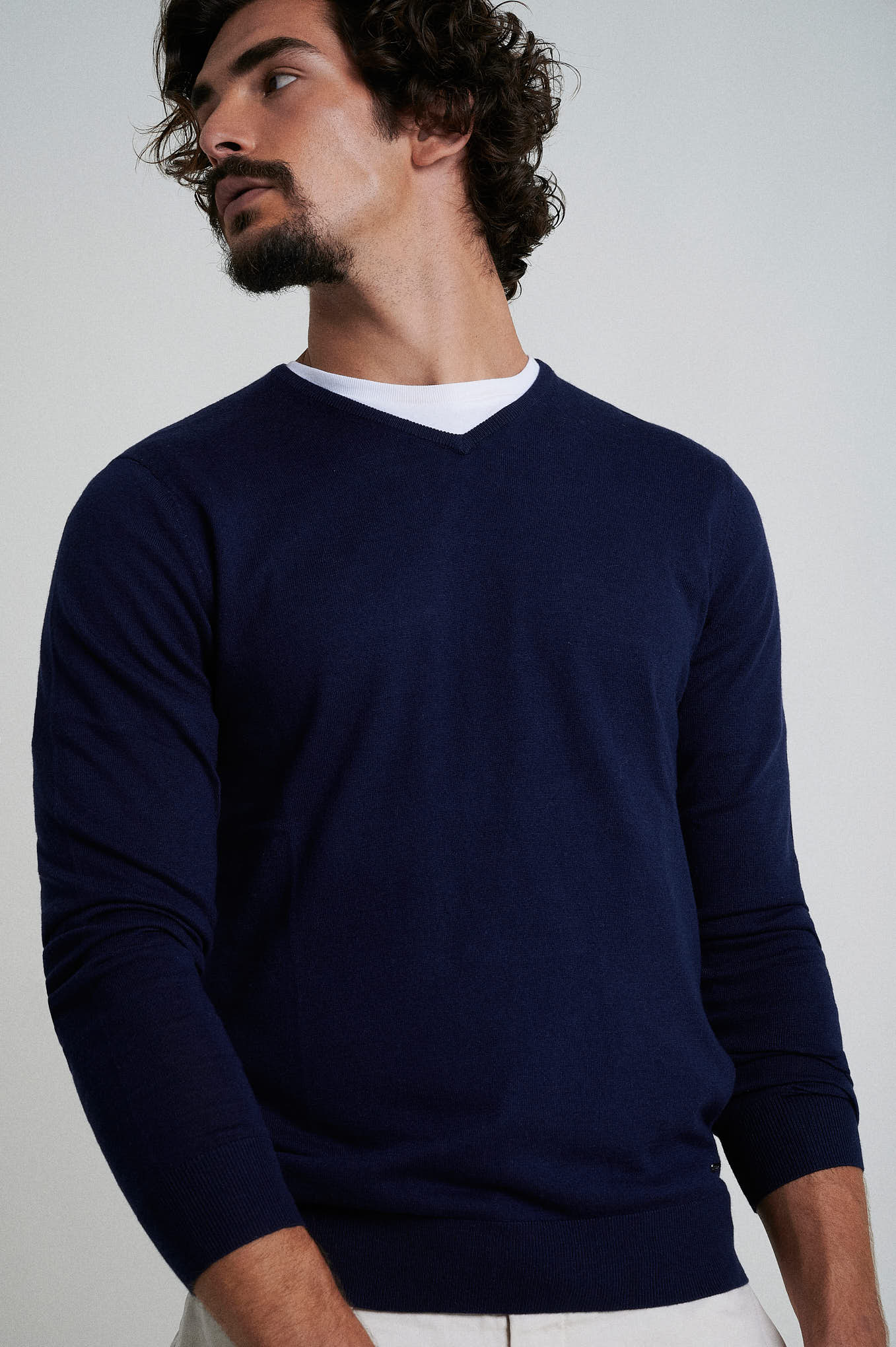 Crew neck cotton silk sweater - Image 10