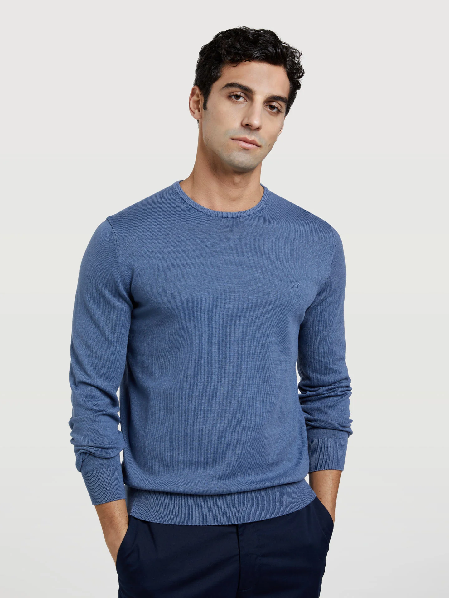 Crew Neck Garment Dye Sweater - Image 10
