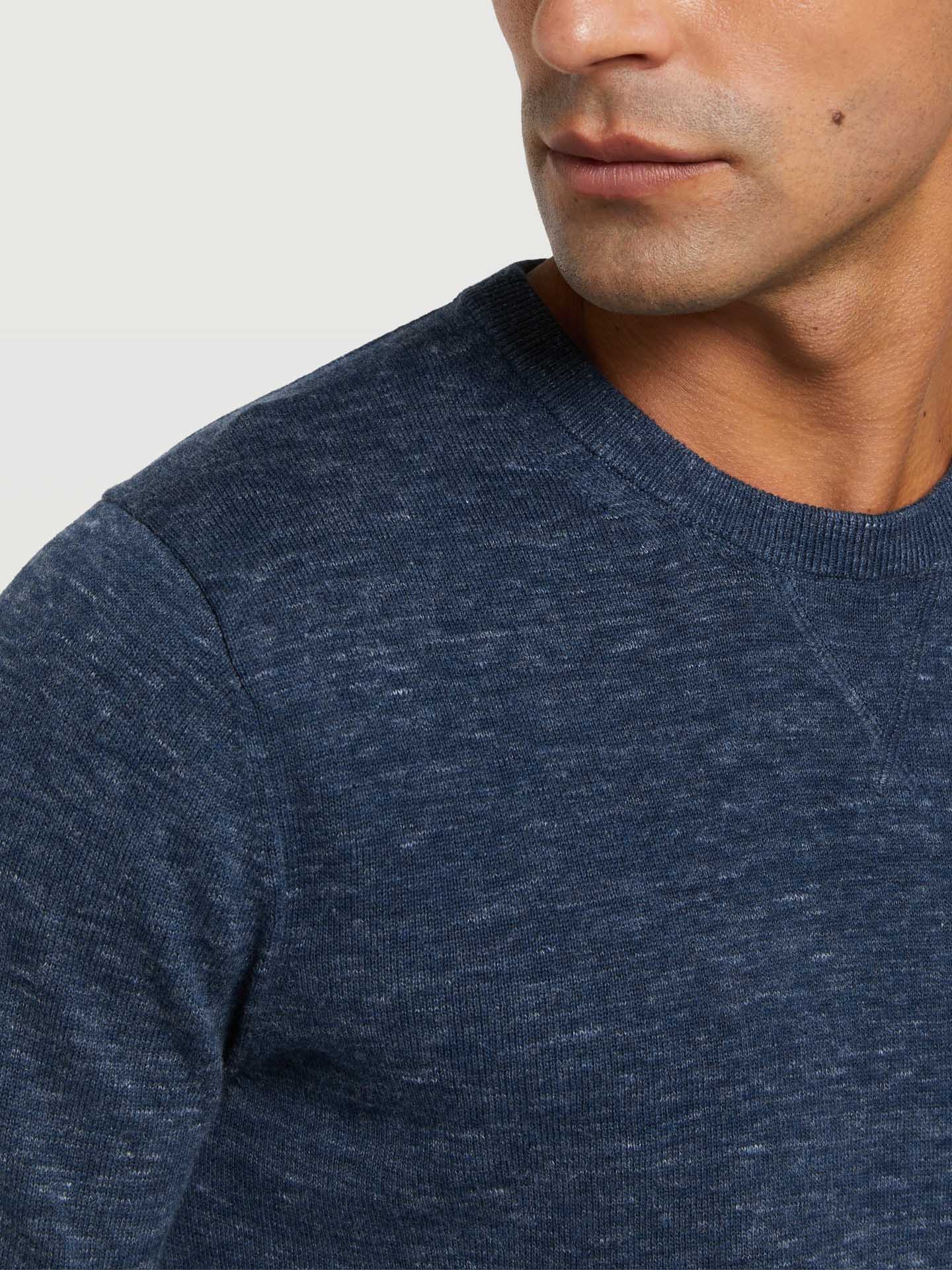 Crew neck sweater with space dye effect - Image 4