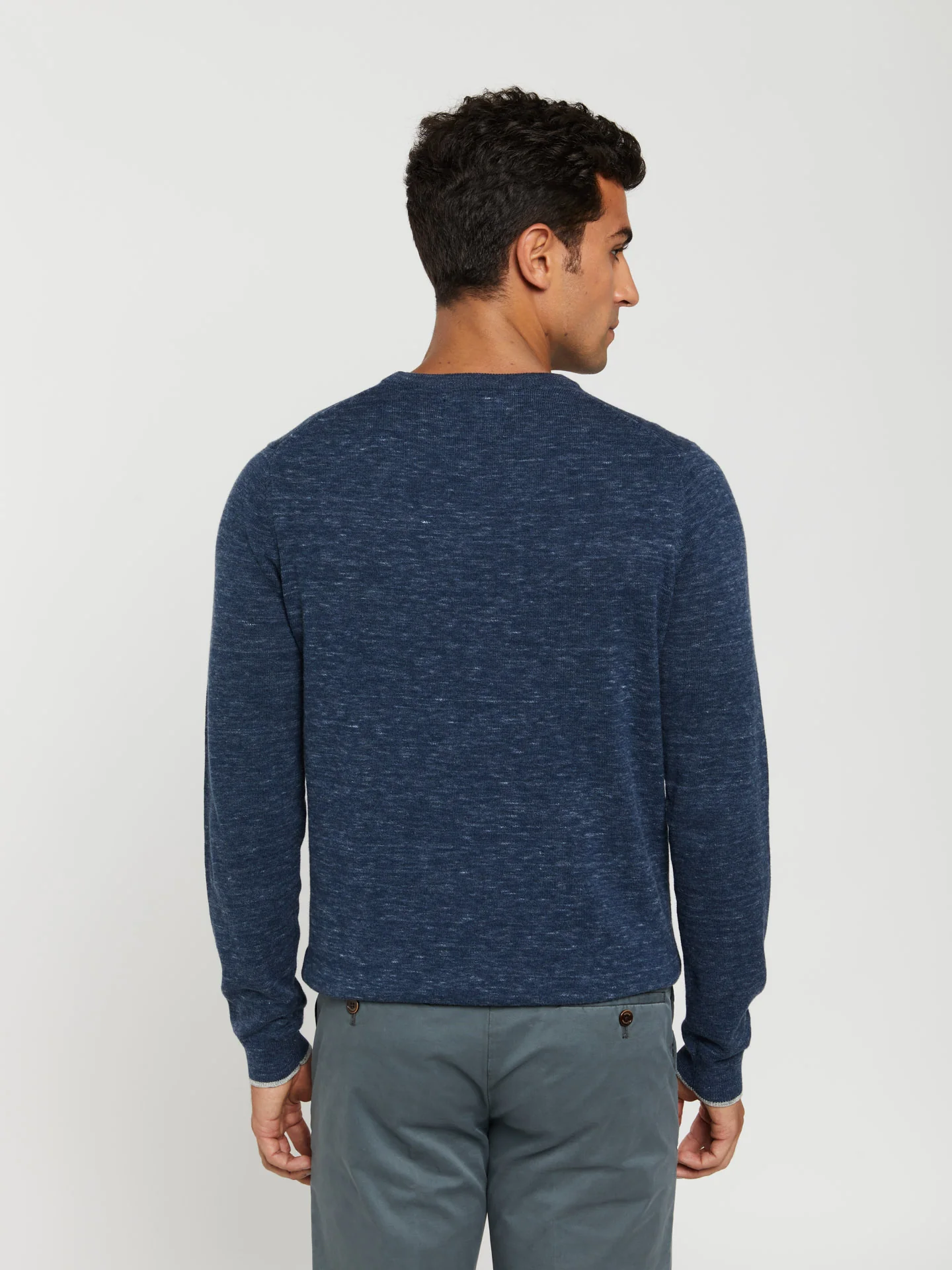 Crew neck sweater with space dye effect - Image 6