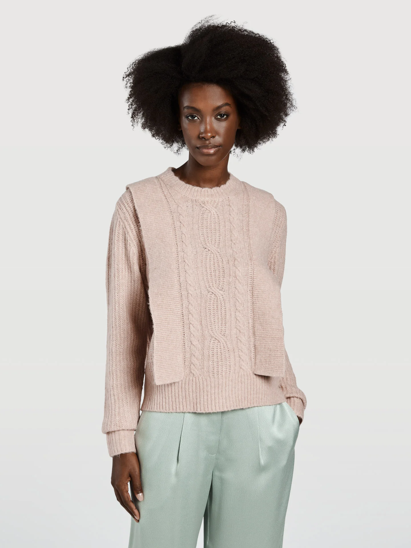Crewneck Cable Sweater - Image 5