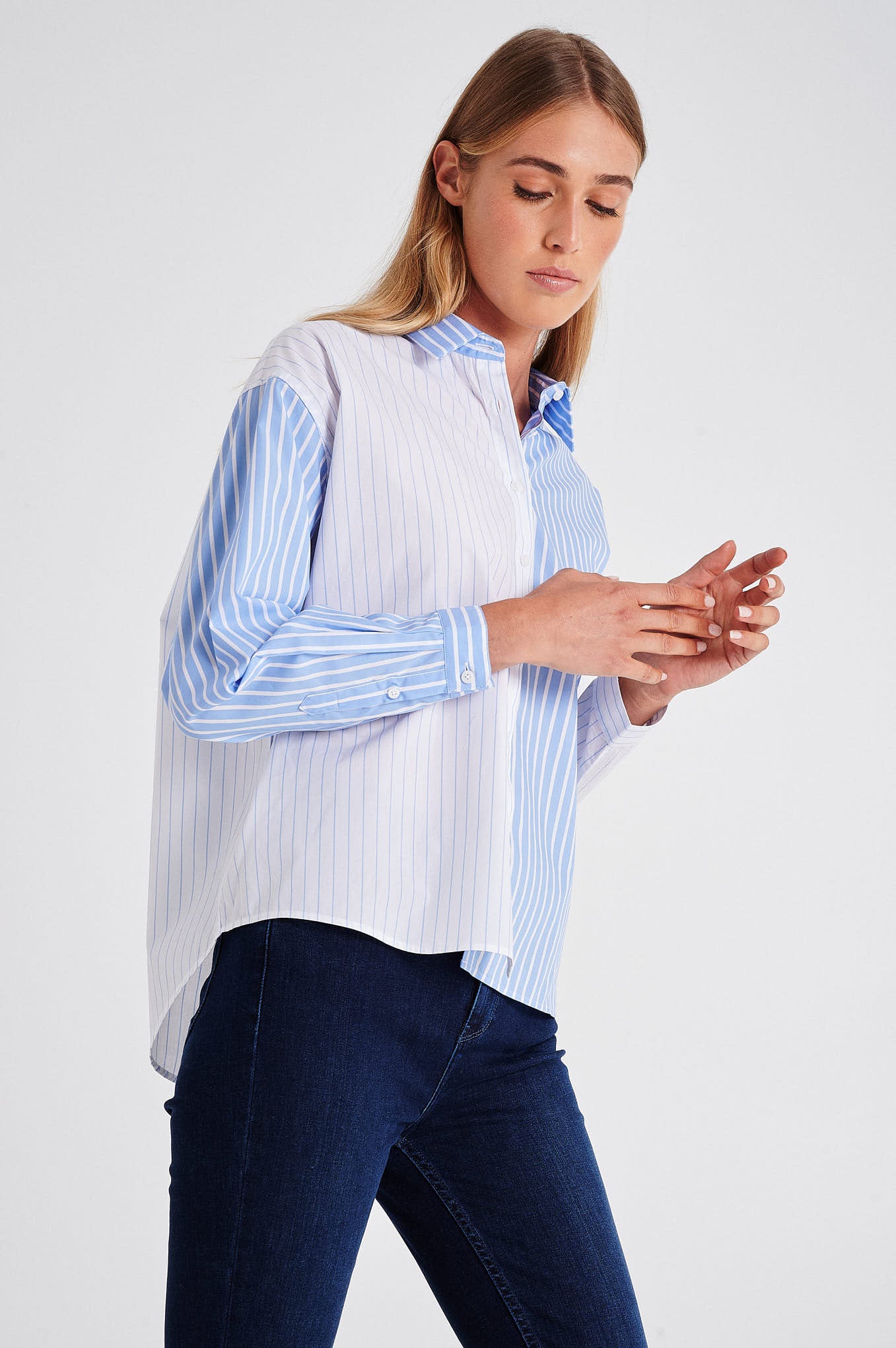 Deadstock loose fit stripe blouse - Image 2