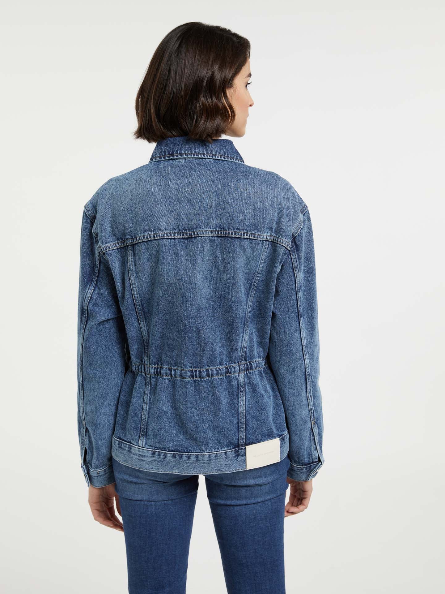 Denim Jacket With Adjustable Waist - Image 4