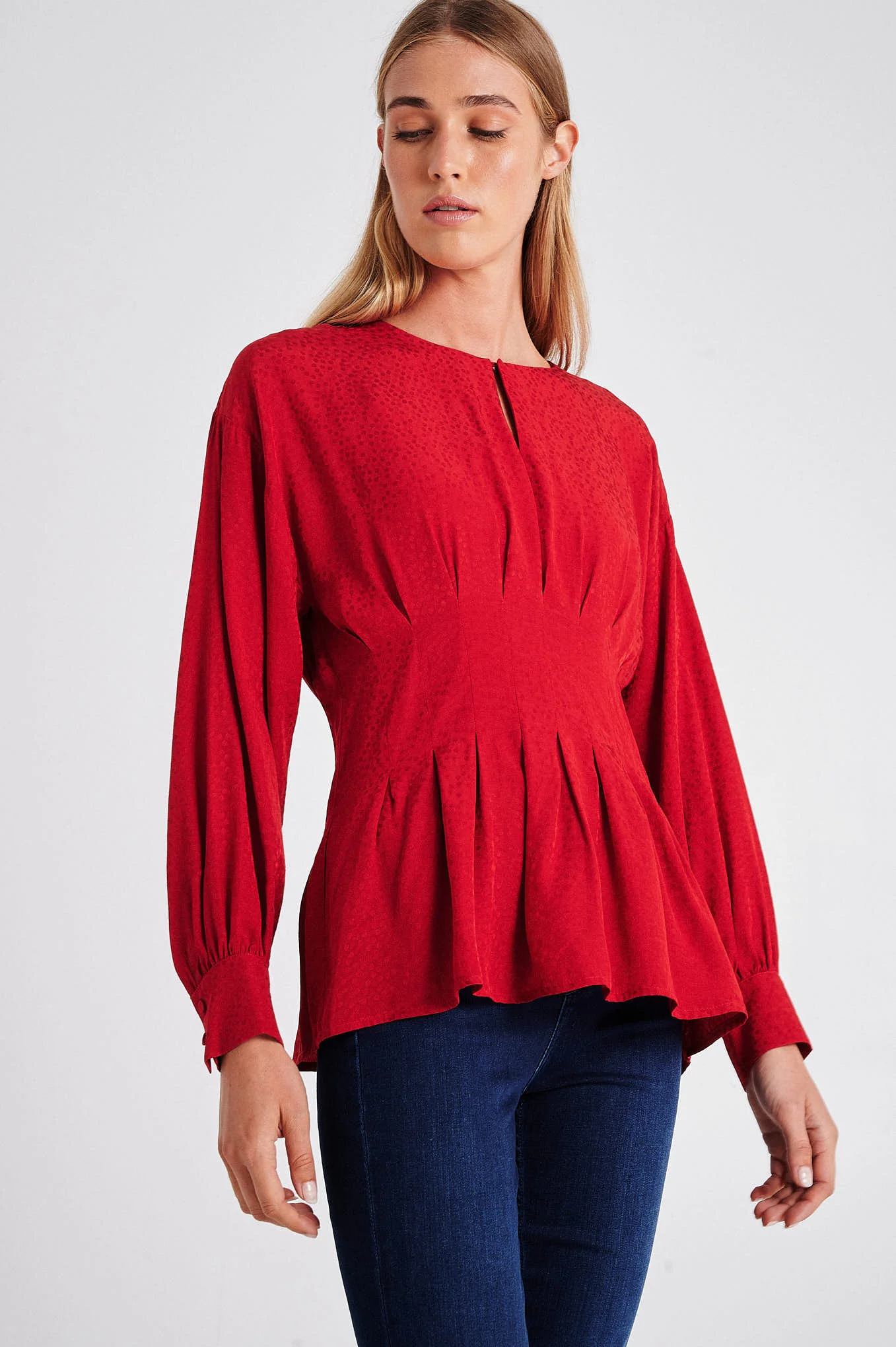 Dotted Jacquard Blouse - Image 2