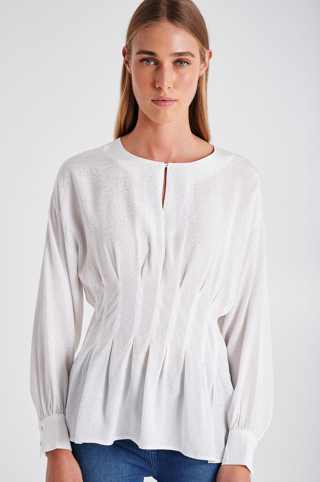 Dotted Jacquard Blouse - Image 9