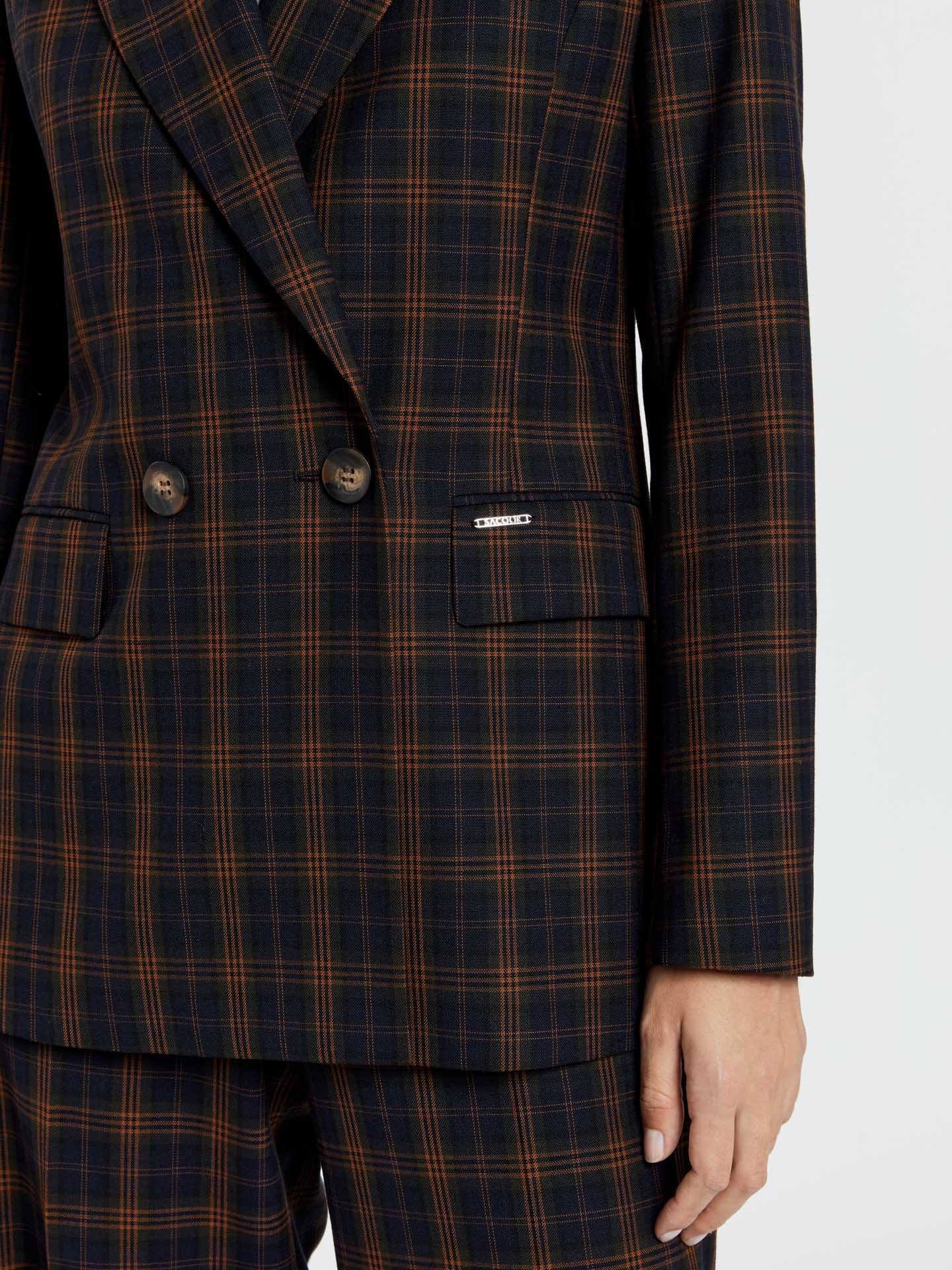 Double breasted checks blazer - Image 3
