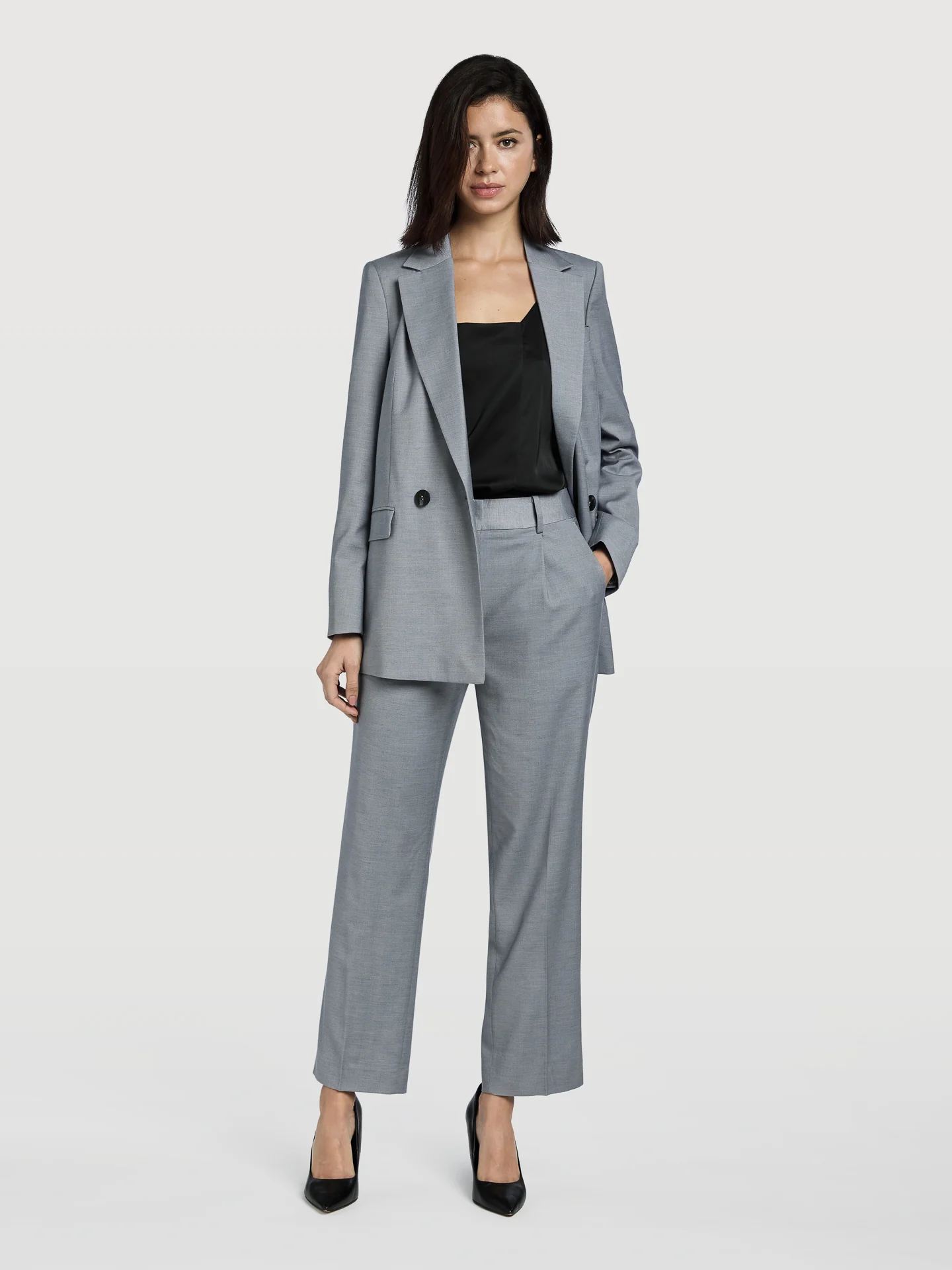 Double Breasted Grey Suit - Image 3