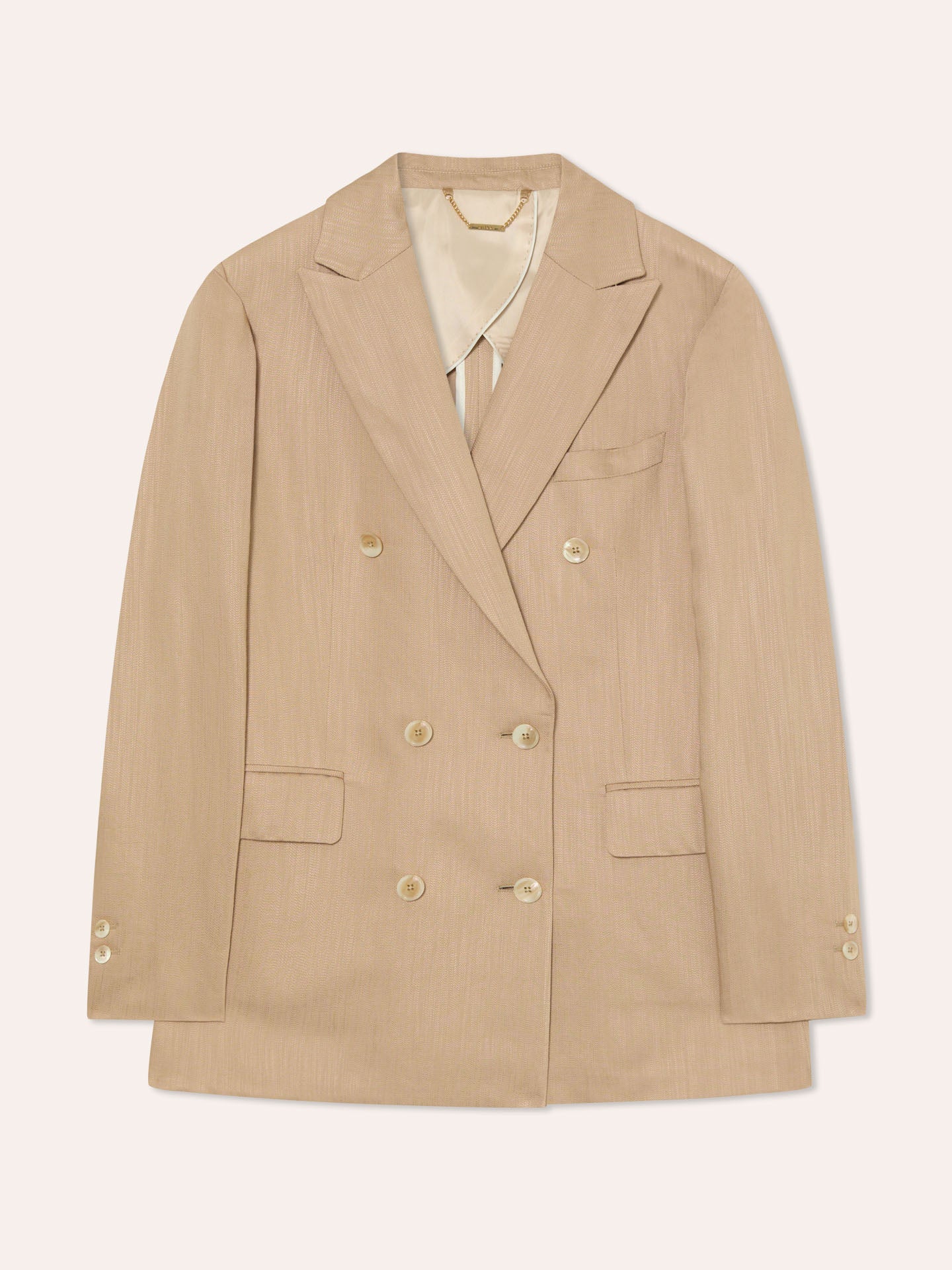 Double-Breasted Suit Blazer In Viscose & Linen Blend - Image 7