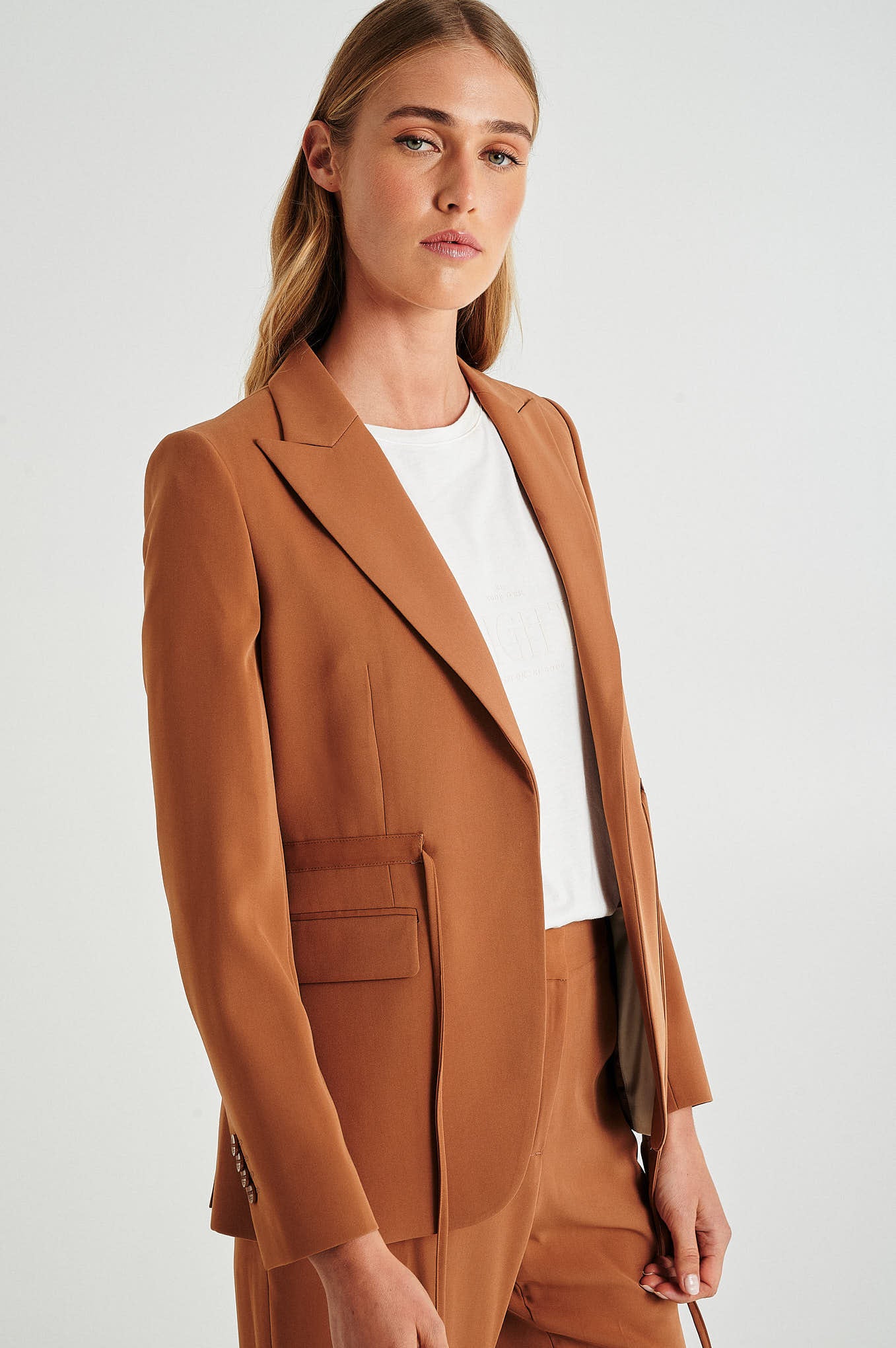 Drawstring waist detail blazer - Image 5