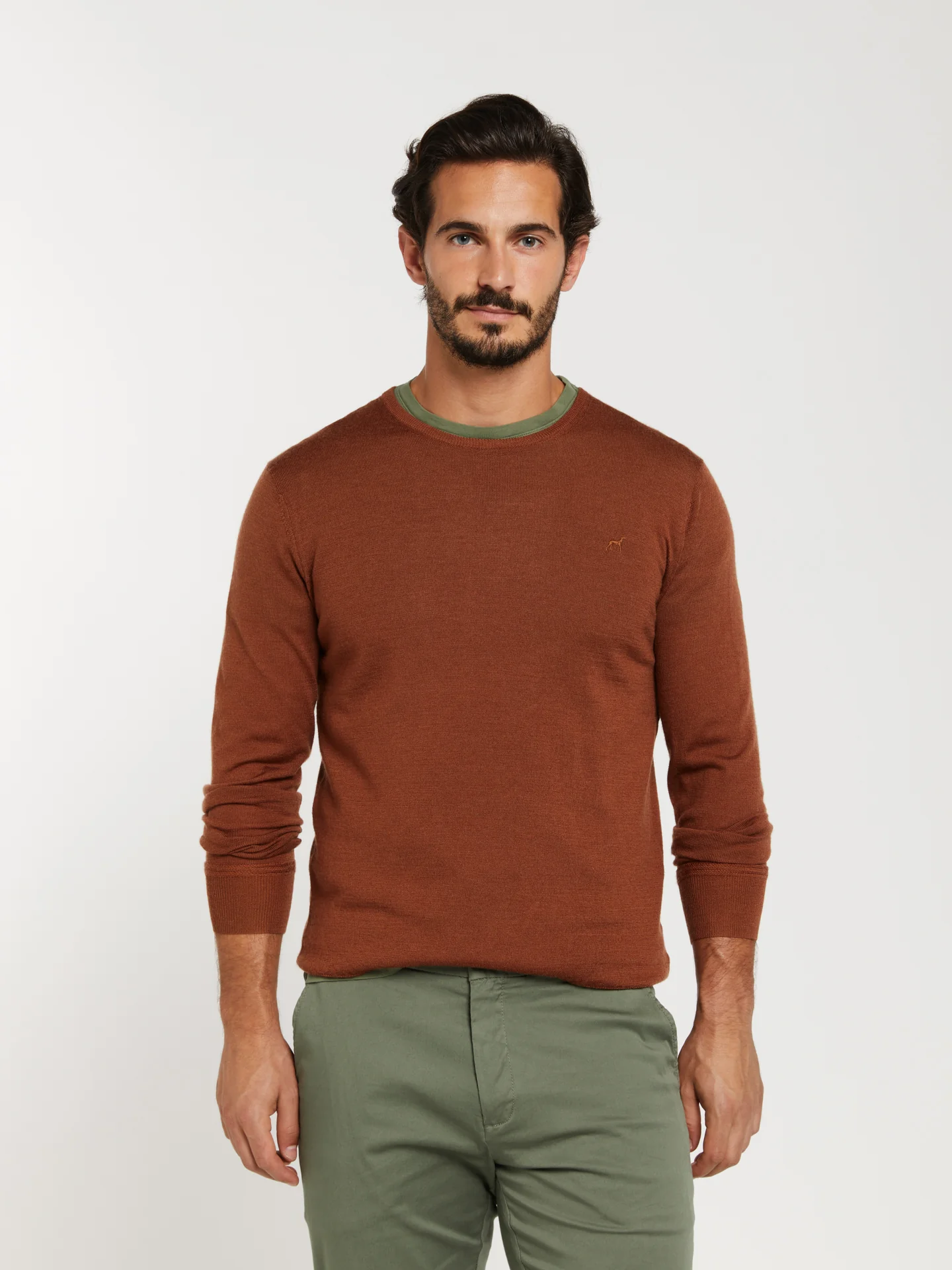 Extra fine merino wool crew neck sweater - Image 11