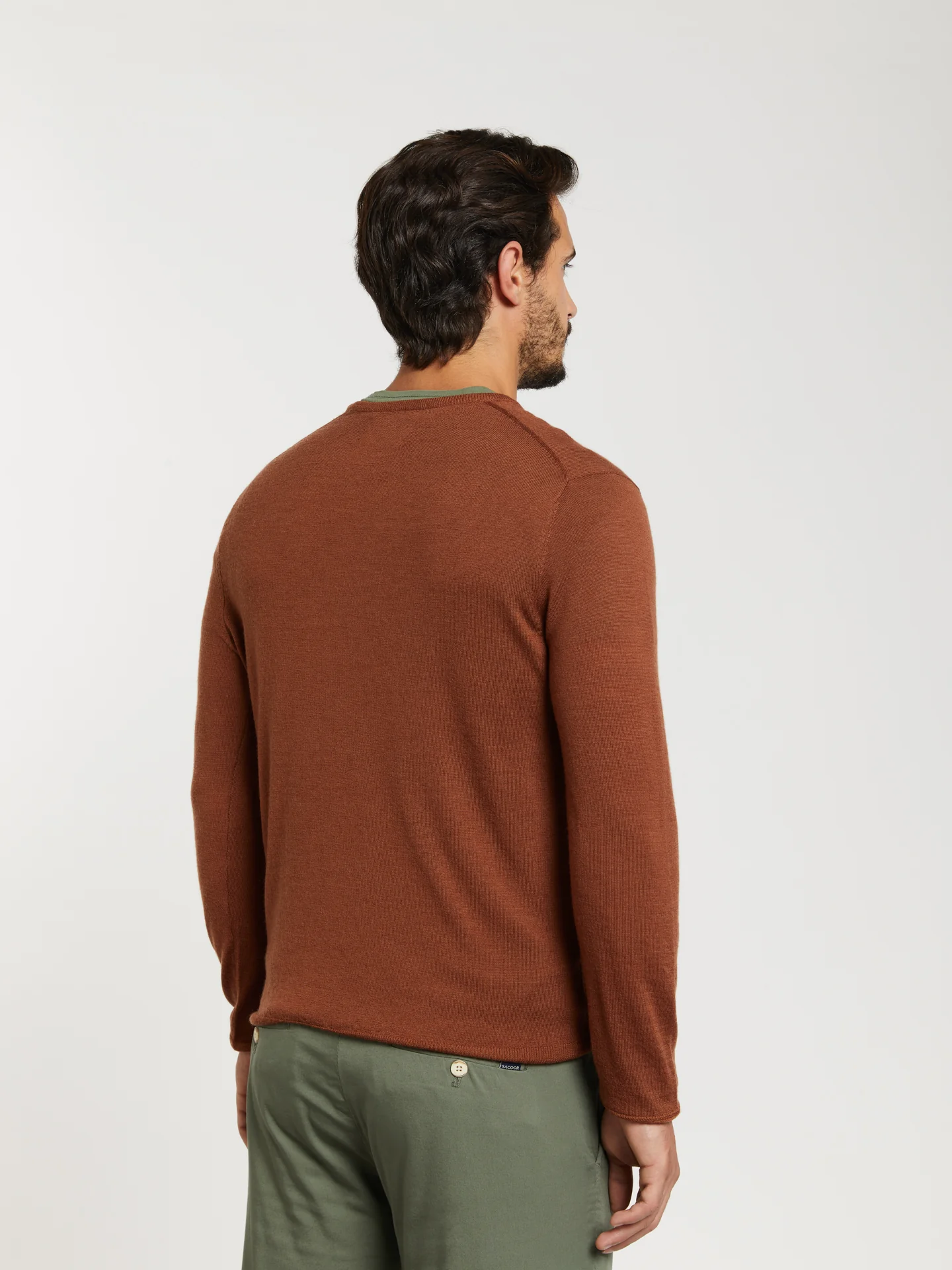 Extra fine merino wool crew neck sweater - Image 12