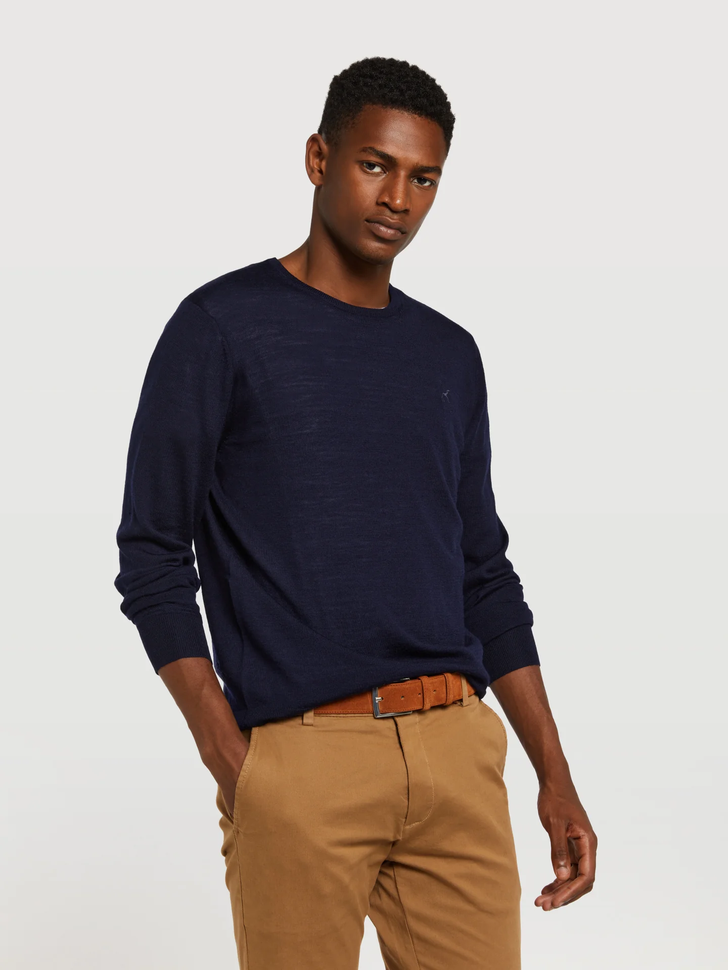 Extra fine merino wool crew neck sweater - Image 13