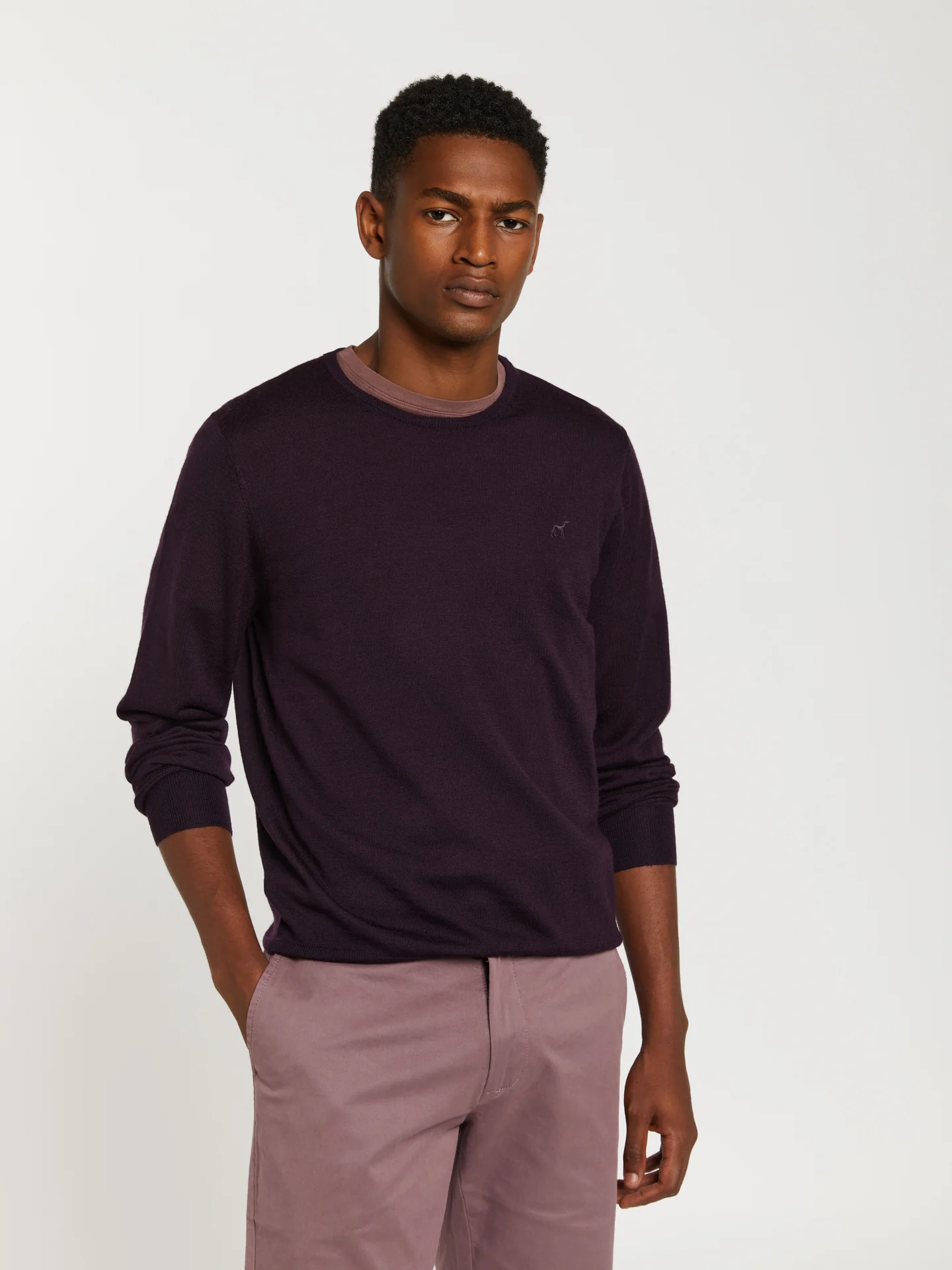 Extra fine merino wool crew neck sweater - Image 2