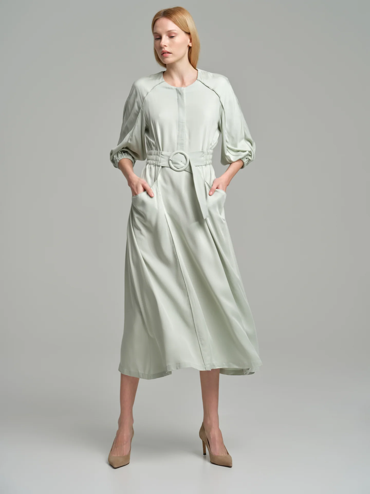 Fancy-buckled long dress - Image 2