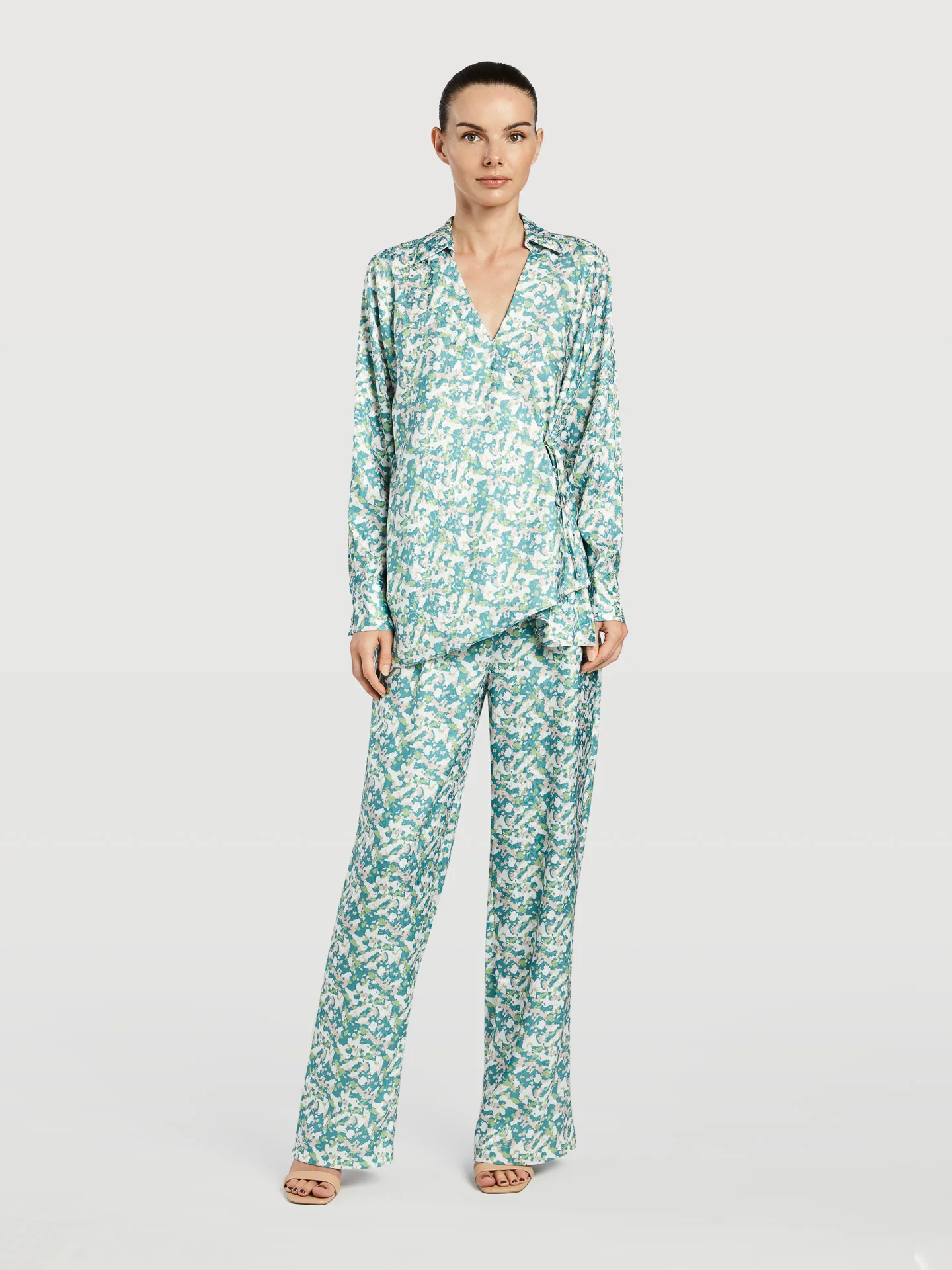 Flared Printed Trousers - Image 2