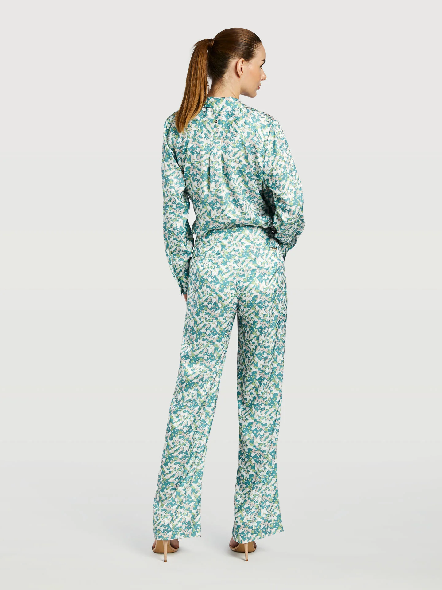 Flared Printed Trousers - Image 3