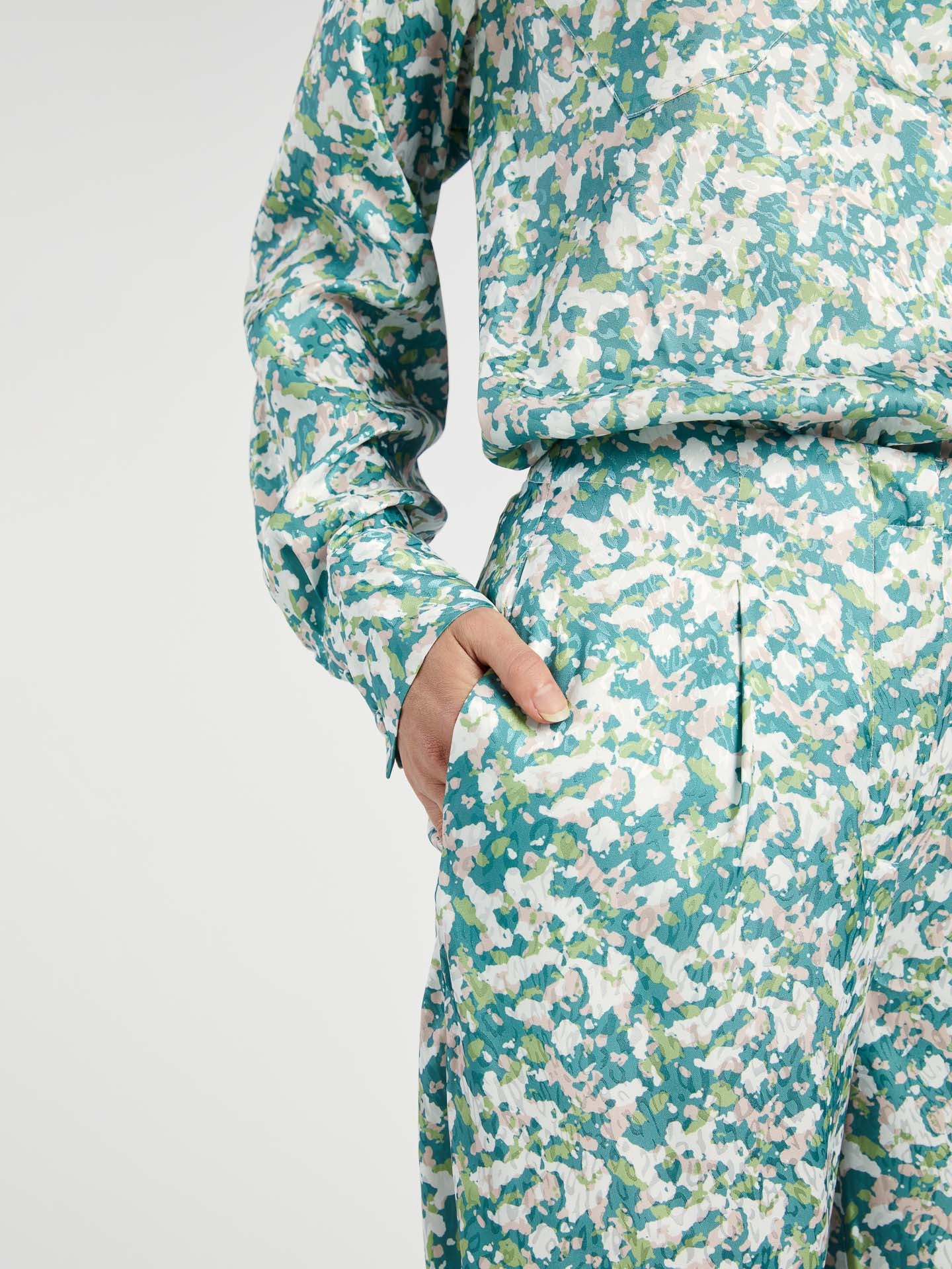 Flared Printed Trousers - Image 4
