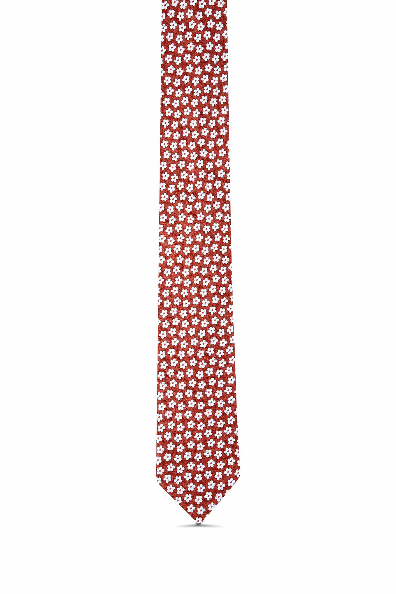 Floral Pattern Tie 100% Silk 7cm - Image 6