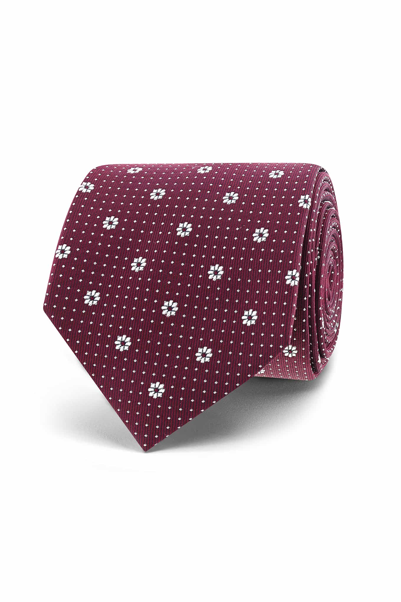 Floral Pattern Tie 100% Silk 7cm