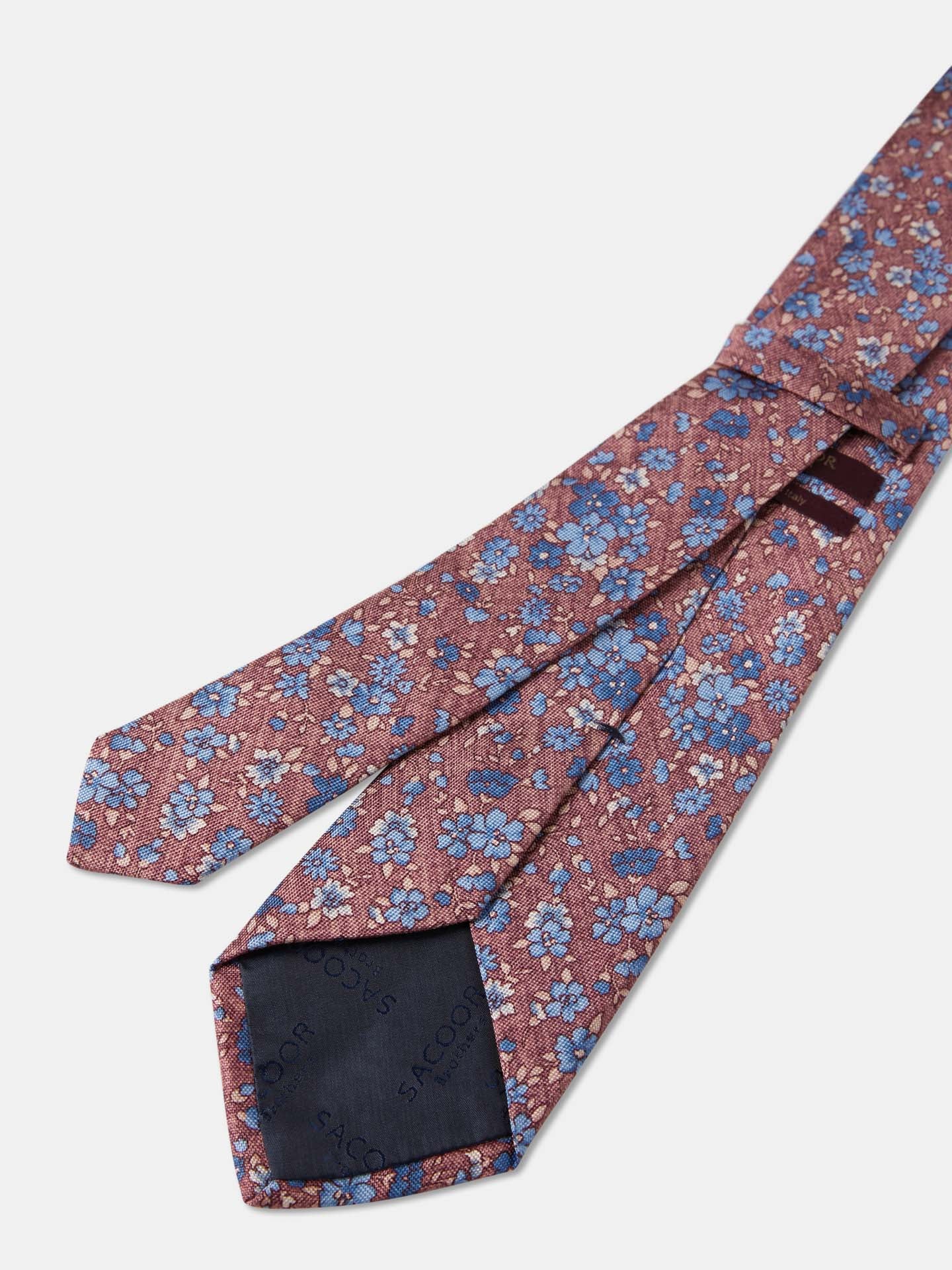 Floral Pattern Tie 100% Silk 8cm - Image 4
