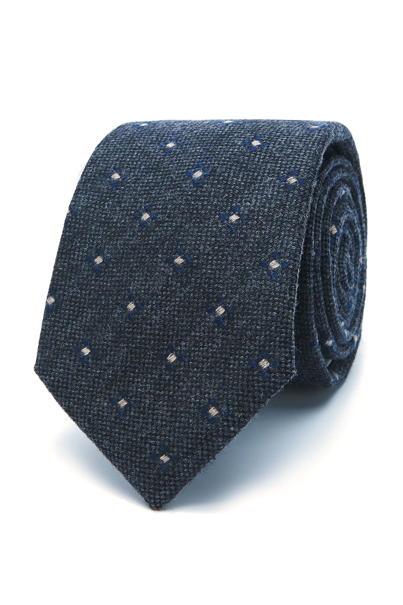 Floral Pattern Tie 100% Wool 7cm - Image 7