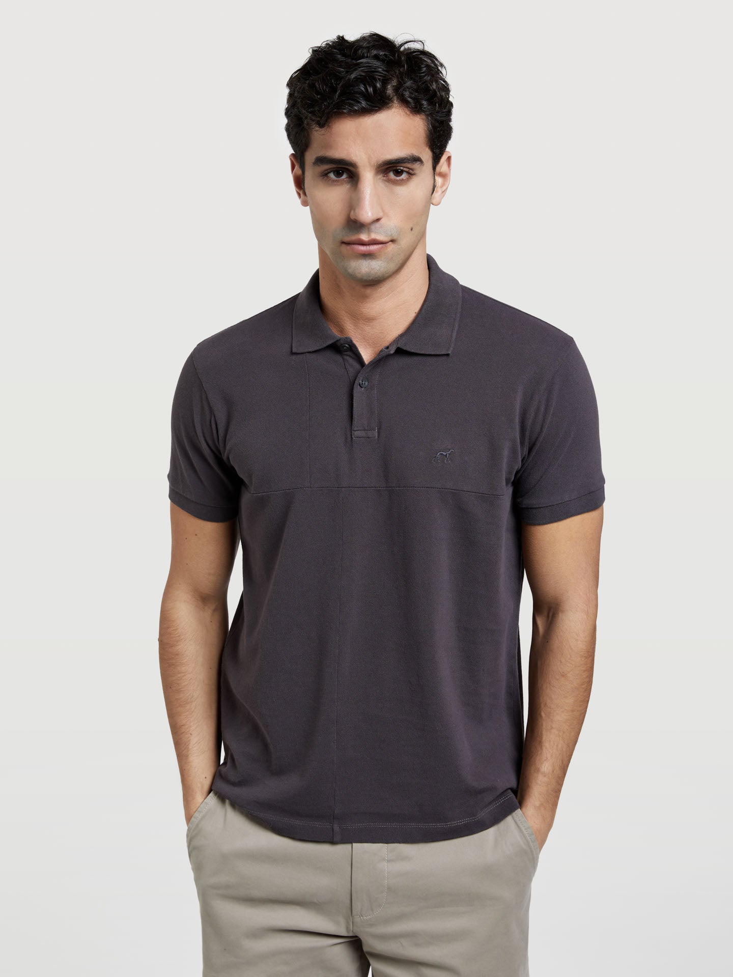 Garment Dye Polo Piqué Shirt With cut details