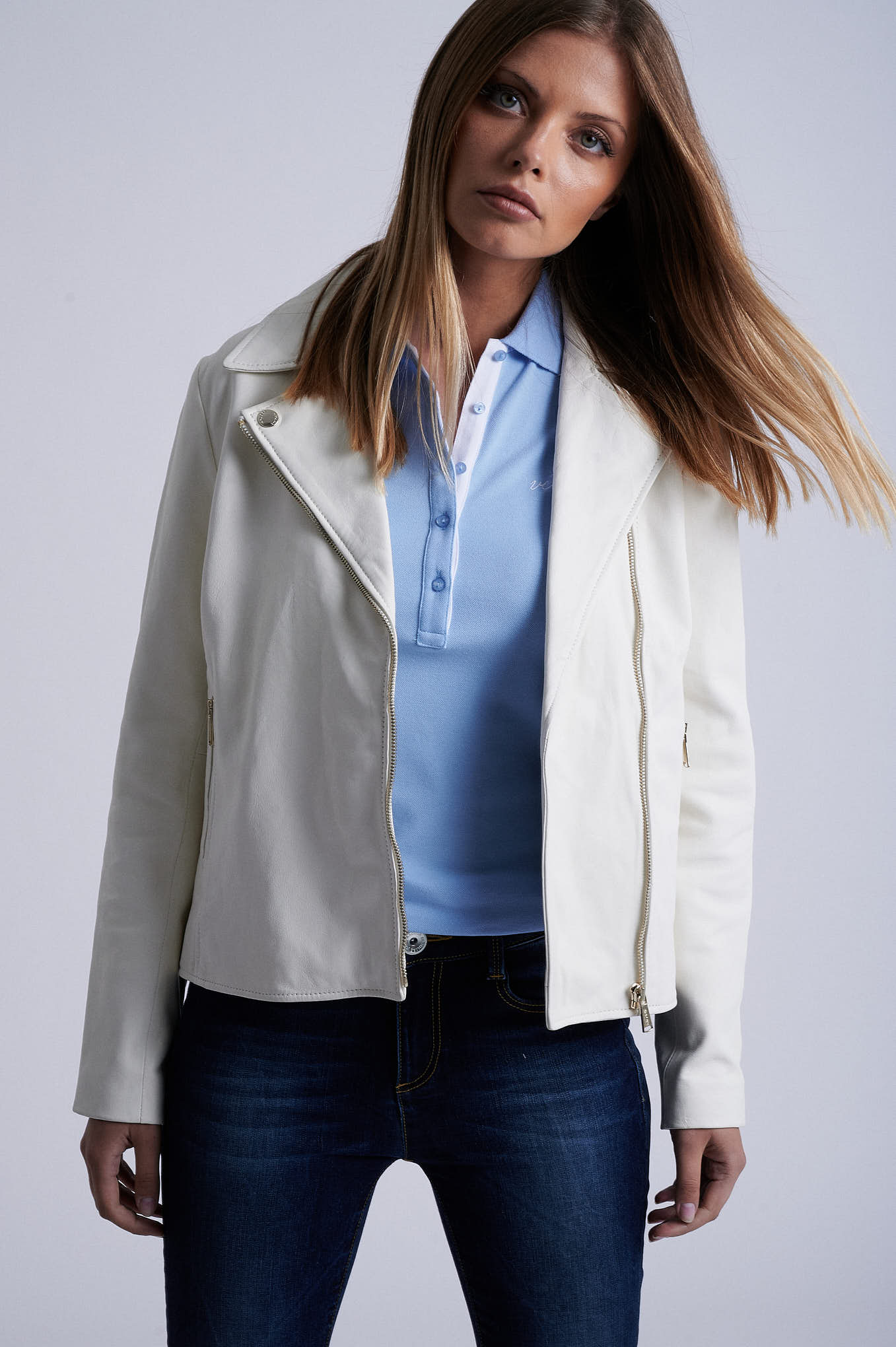 Genuine white leather jacket - Image 2