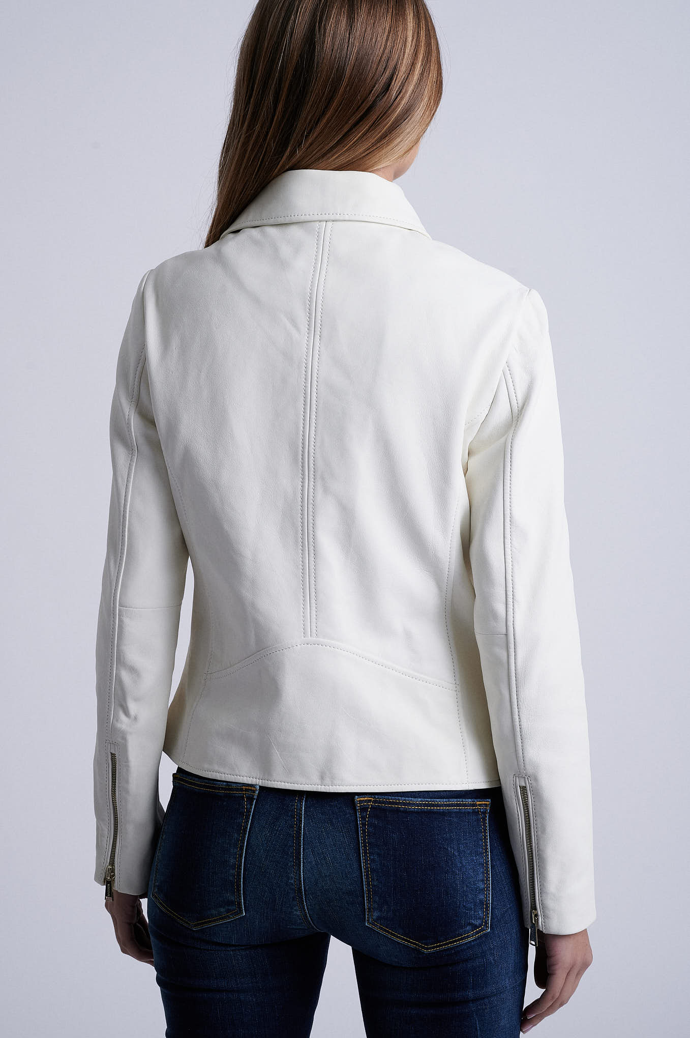 Genuine white leather jacket - Image 5