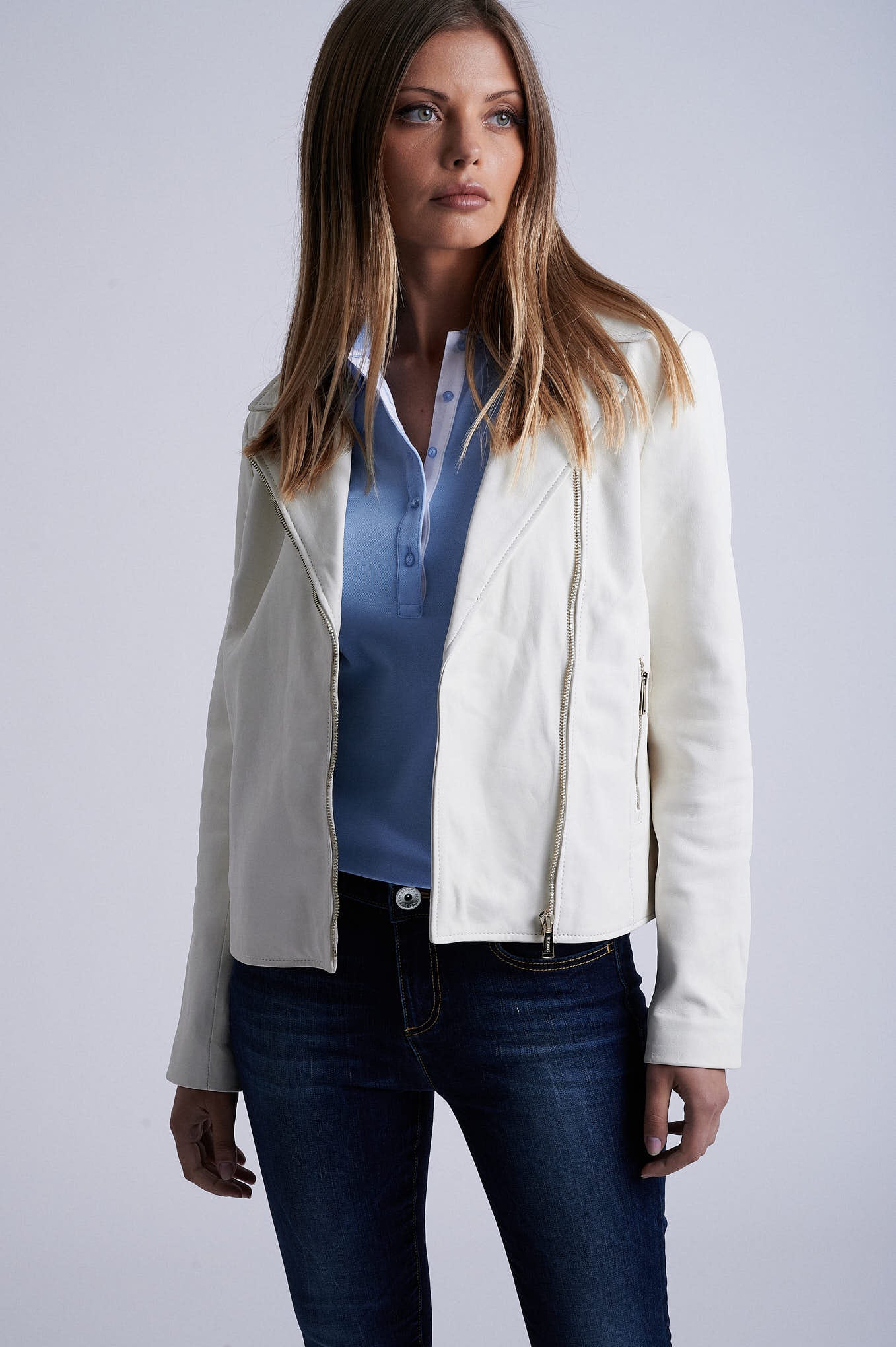 Genuine white leather jacket - Image 6