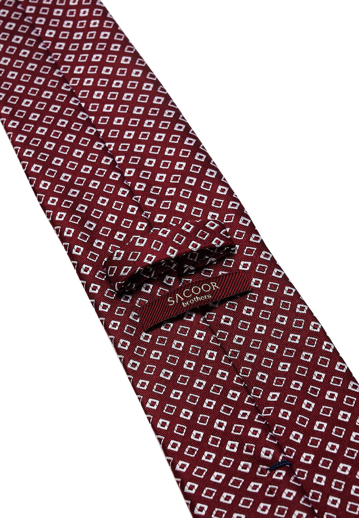 Geometric Pattern Tie 100% silk 7cm - Image 2
