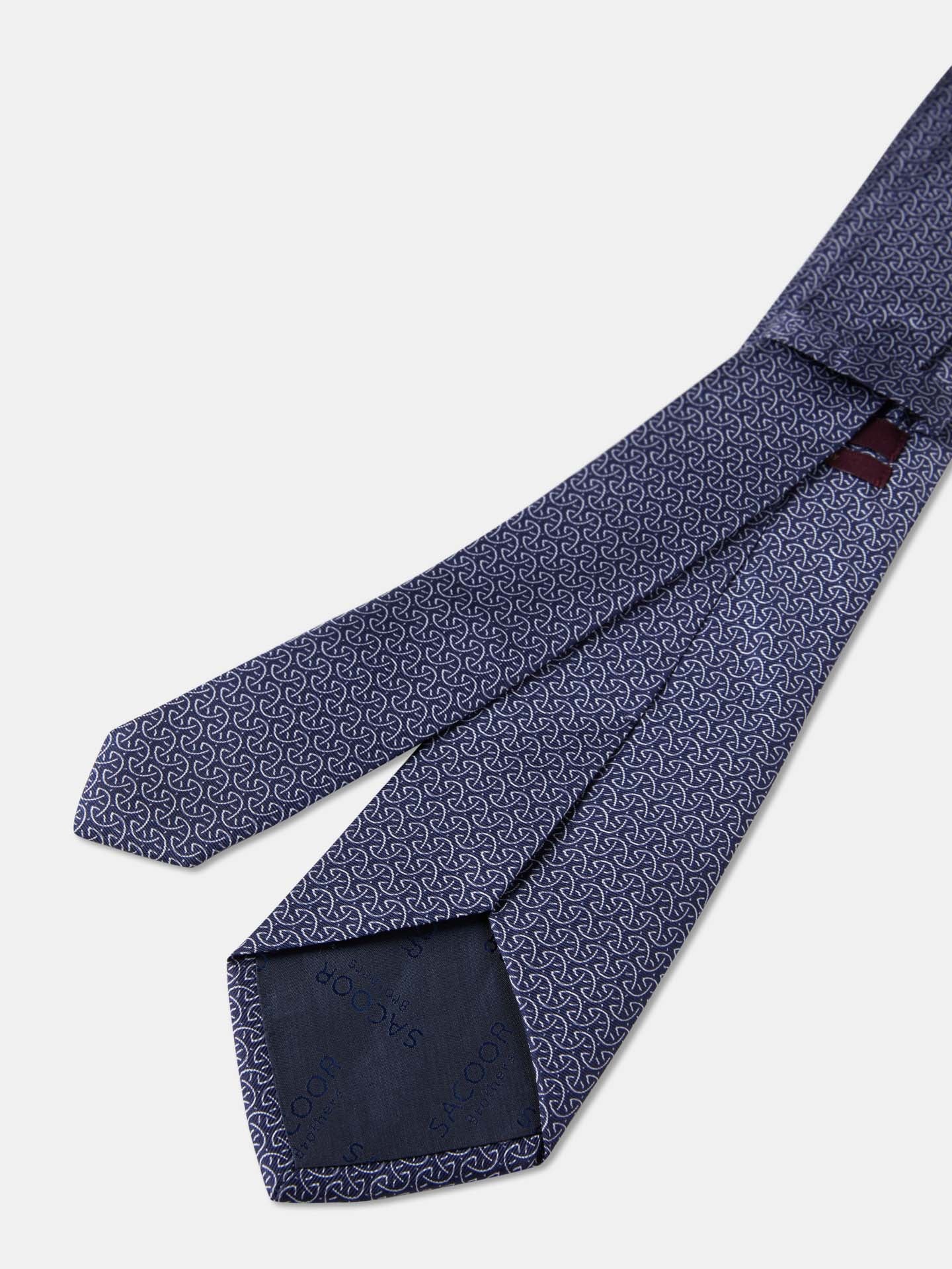 Geometric Pattern Tie 100% silk 8cm - Image 2
