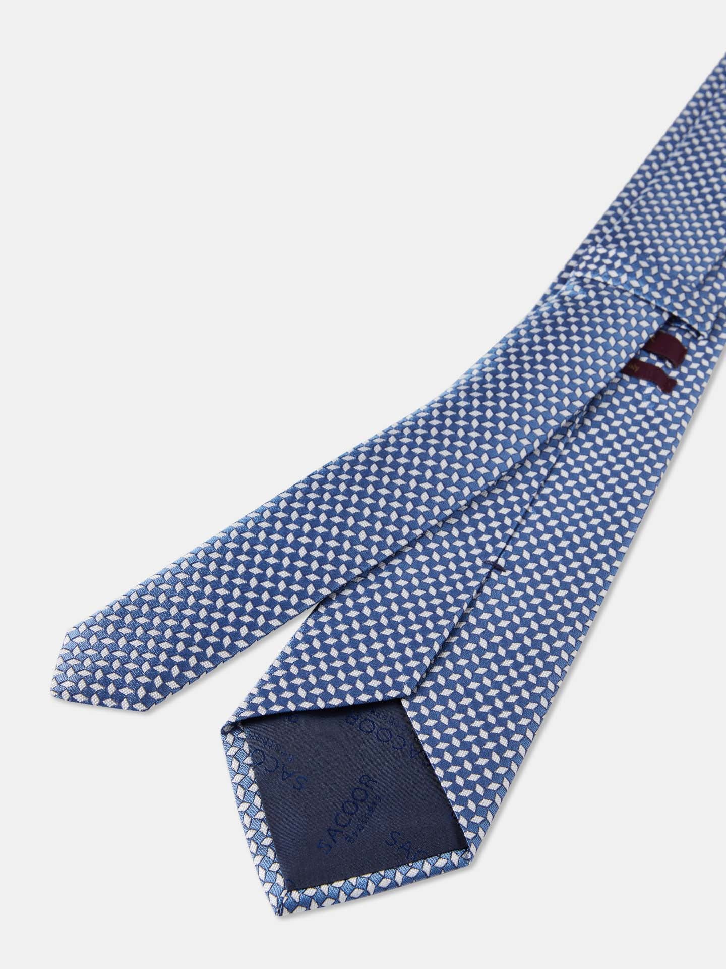 Geometric Pattern Tie 100% silk 8cm - Image 2