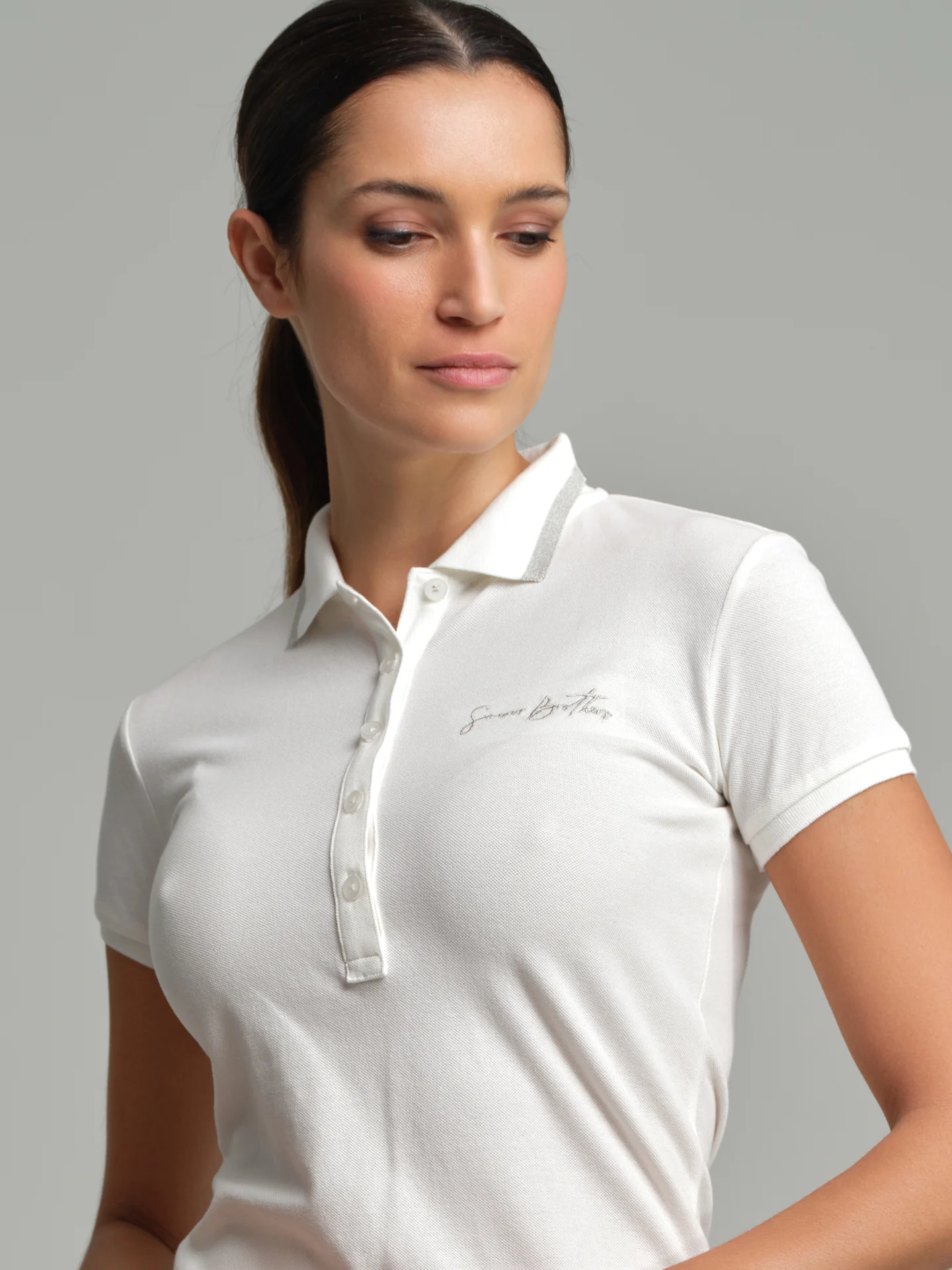 Handwritten logo-embroidered piquet polo shirt - Image 18