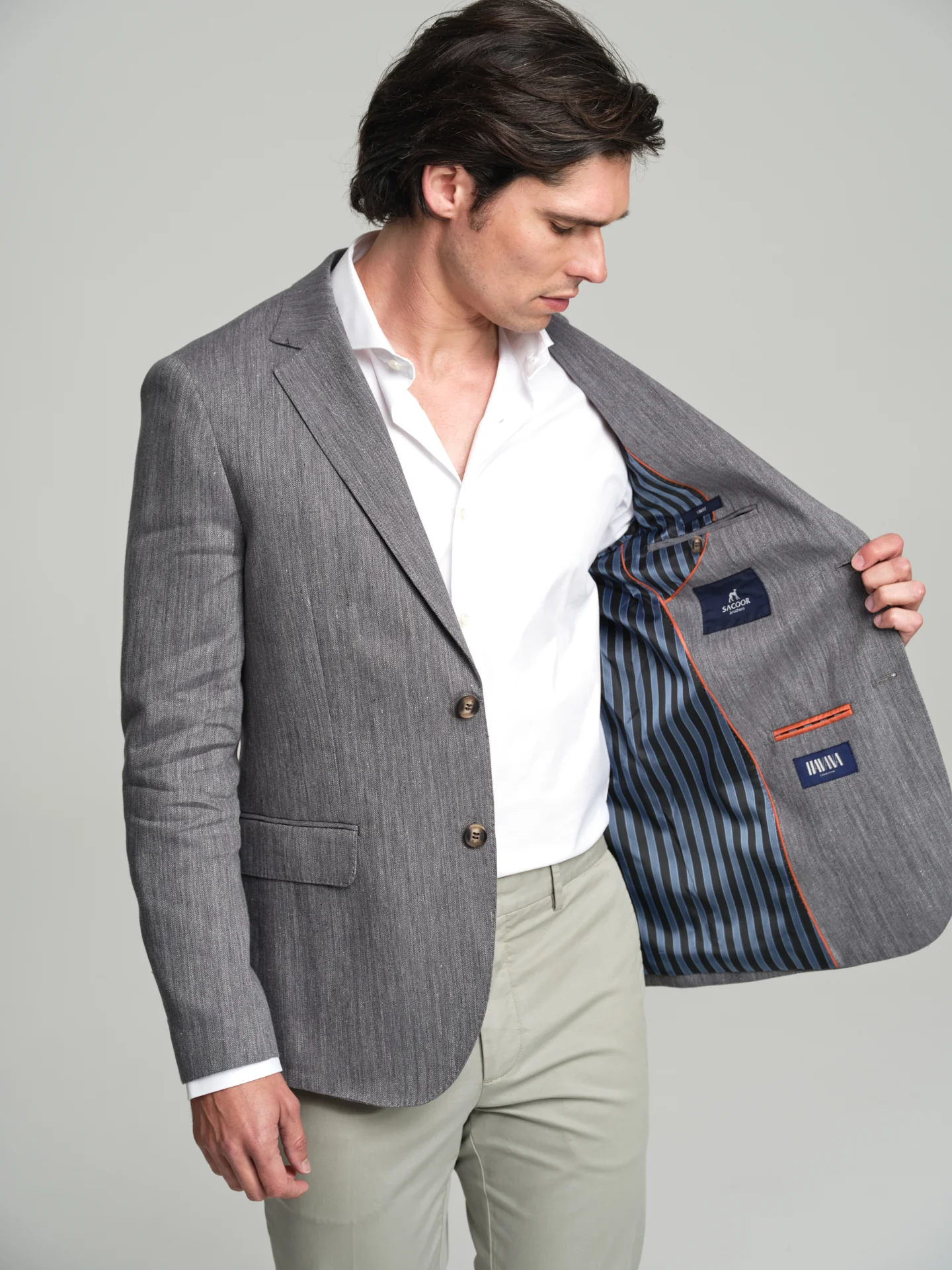 Havana Collection herringbone blazer - Image 3
