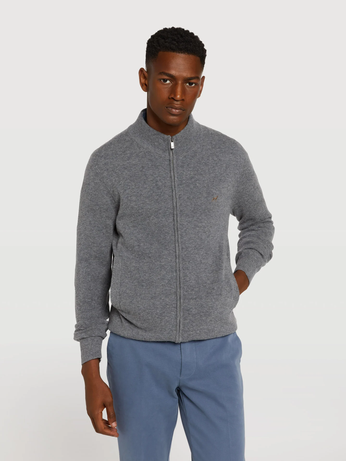 High collar zipped cardigan - Image 16