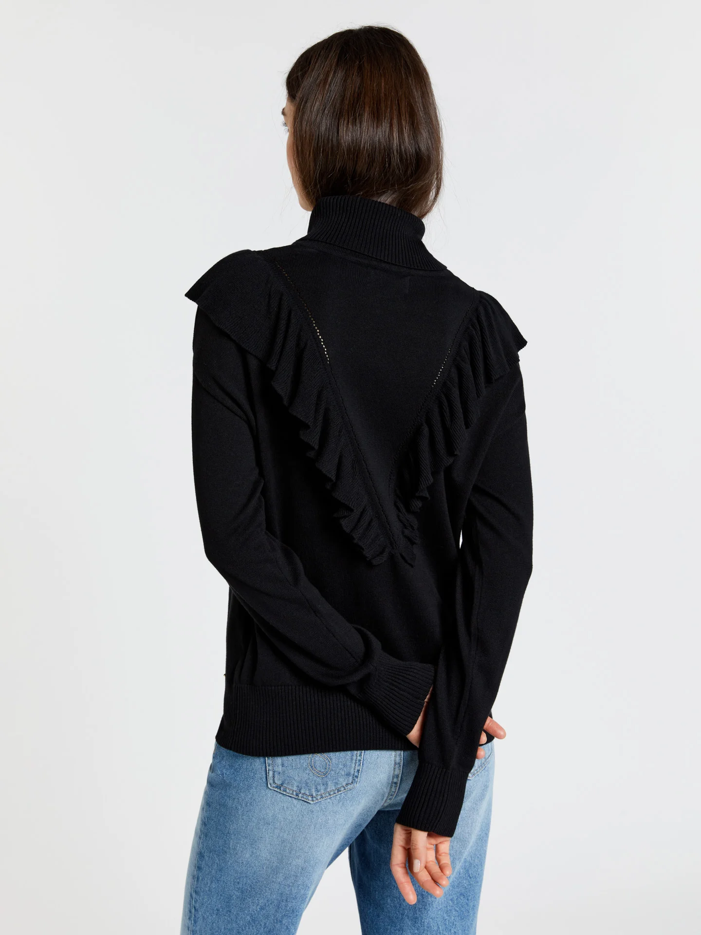 High neck frilled sweater - Image 3