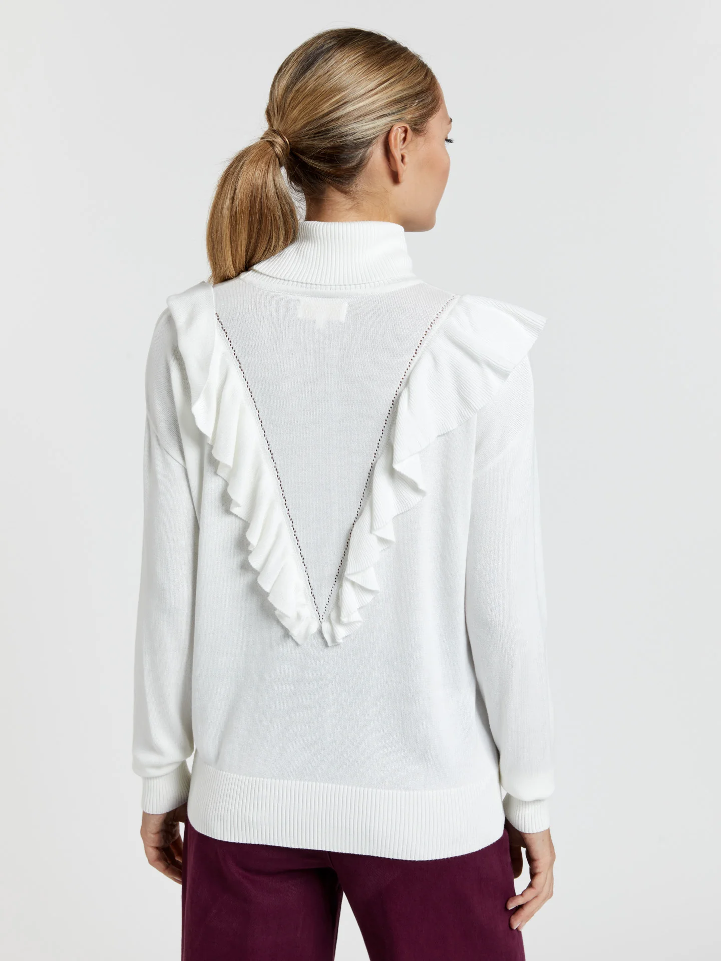 High neck frilled sweater - Image 6