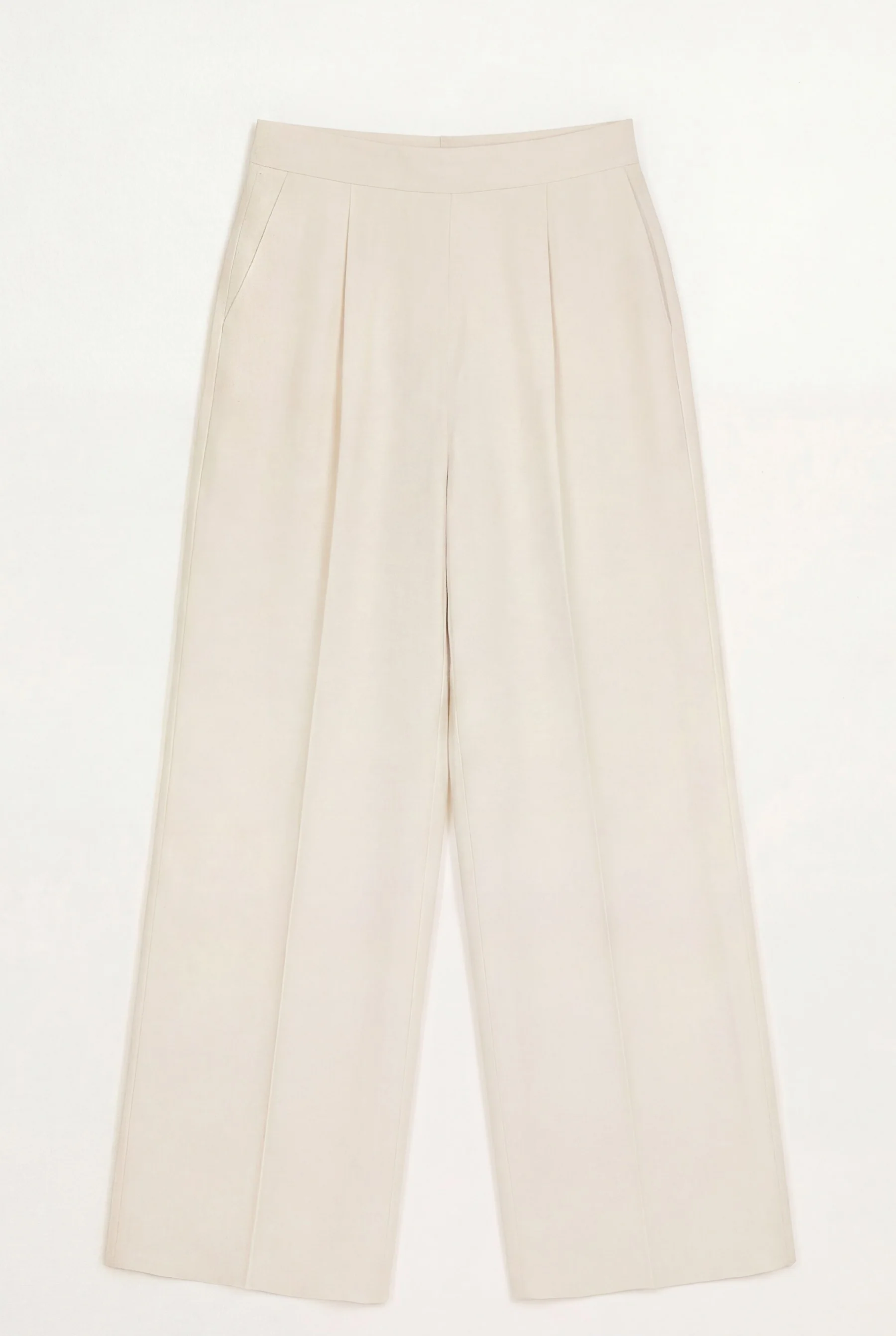 High-Waist Loose Trousers In Viscose Blend With Elasticated Waistband And Side Slits - Image 4